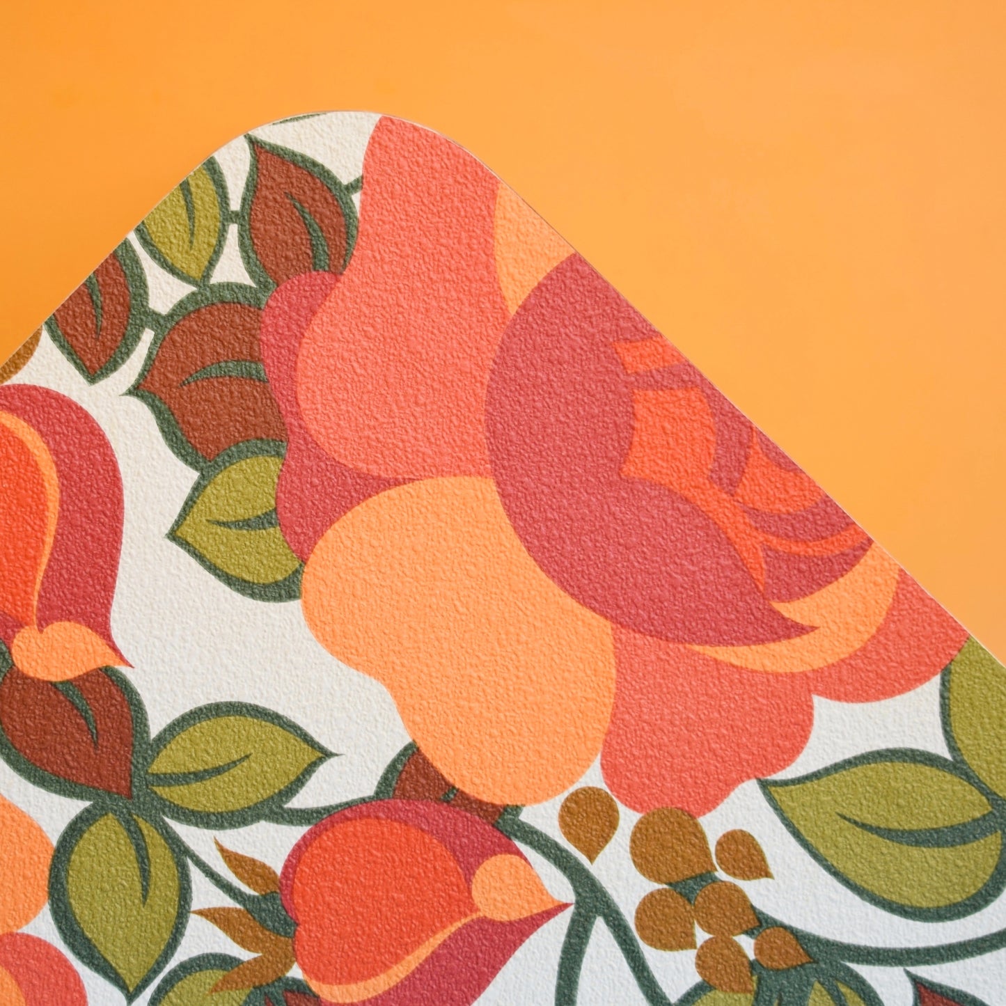 Vintage 1960s Handy Triangular Coffee / Side Table - Orange & Teak