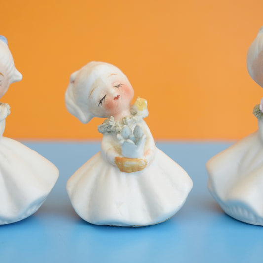 Vintage 1950s Small Ceramic Pretty Ladies- x5 by Pineapple Retro