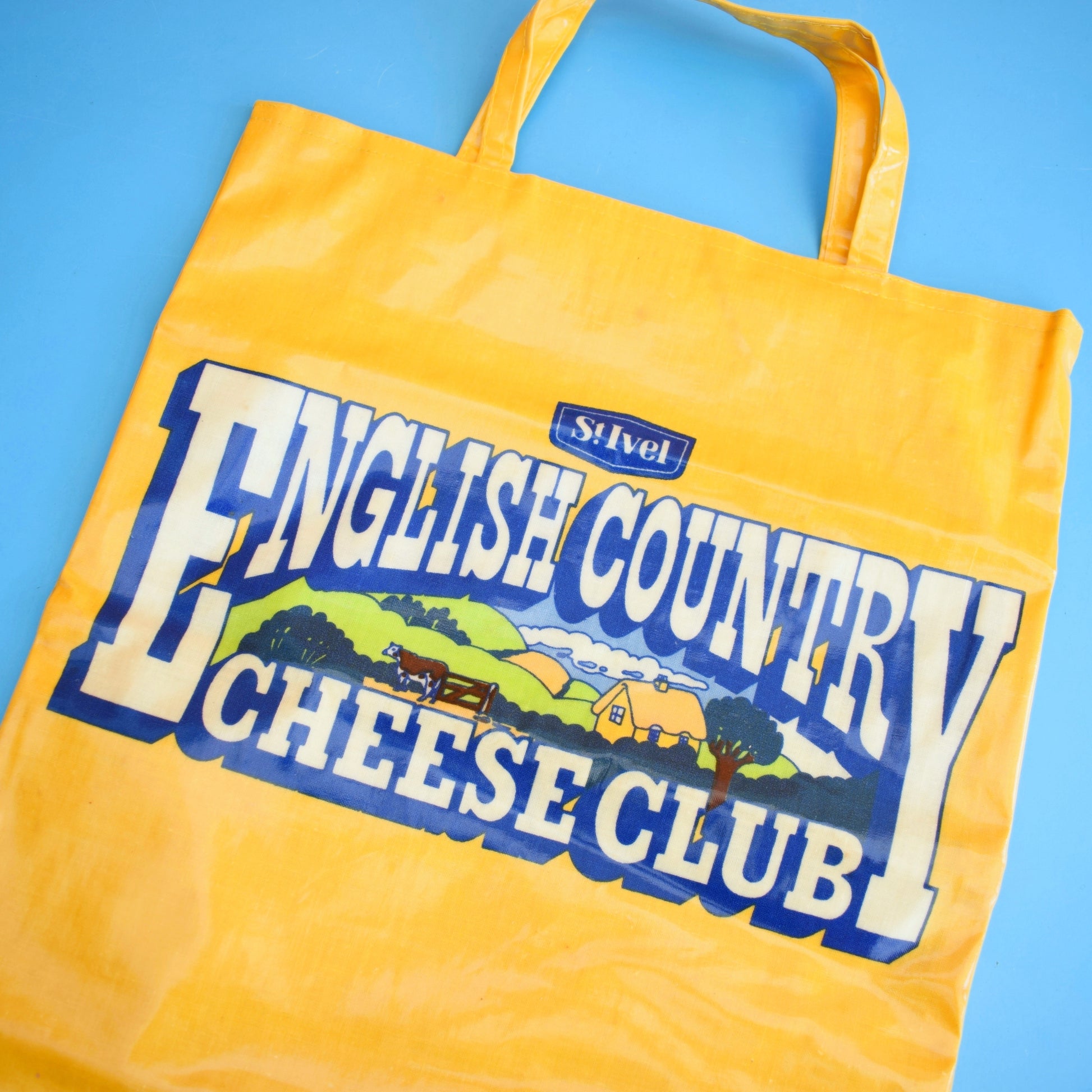 Vintage 1980s Country Life English Butter Apron & Cheese Shopping Bag by Pineapple Retro