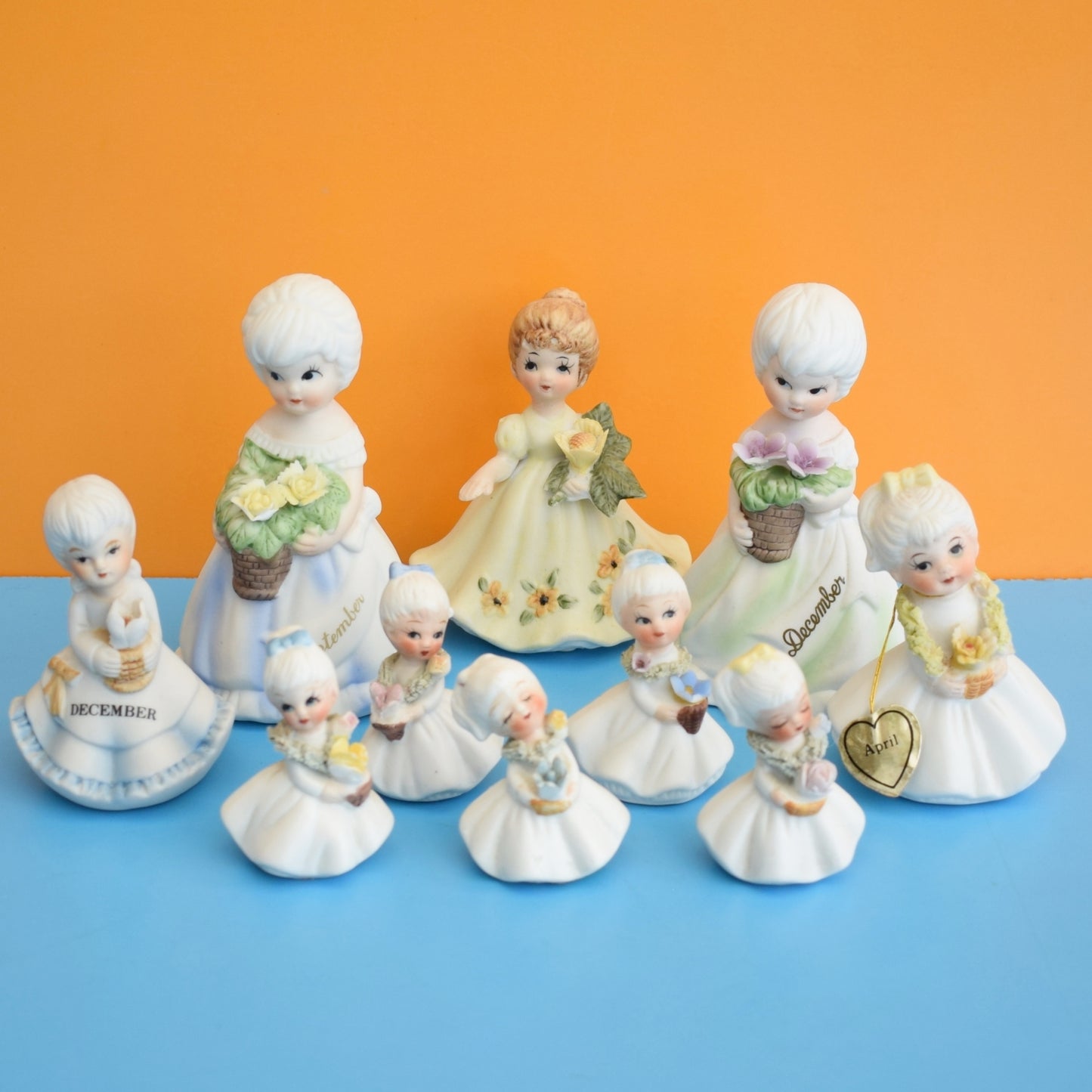 Vintage 1950s Ceramic Pretty Little Ladies- December & April