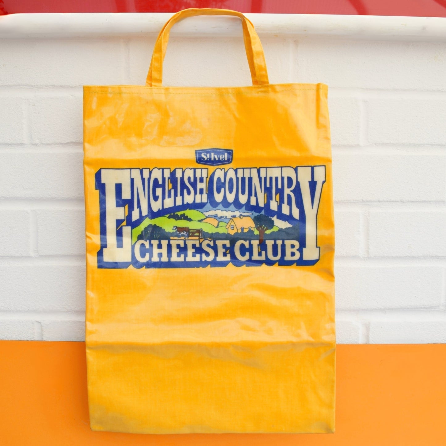 Vintage 1980s Country Life English Butter Apron & Cheese Shopping Bag by Pineapple Retro