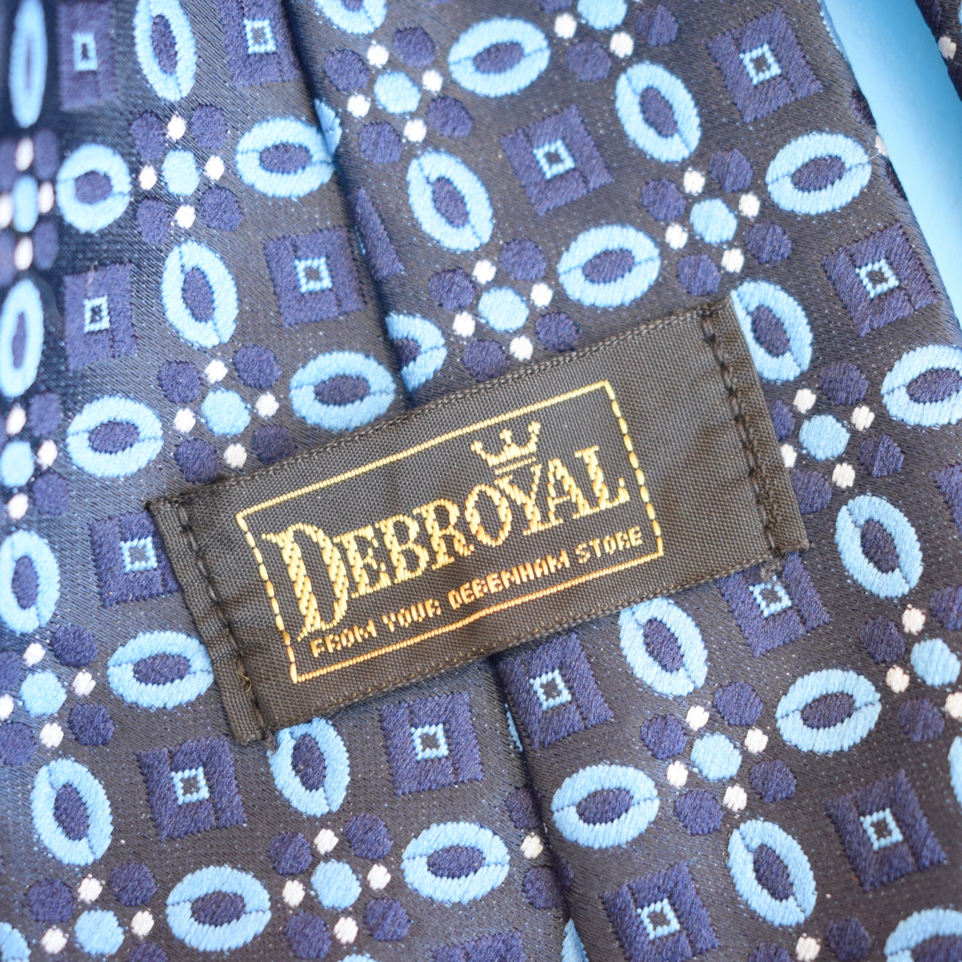 Vintage 1970s Cravat / Ties - Brown / Blue - Mod by Vintage