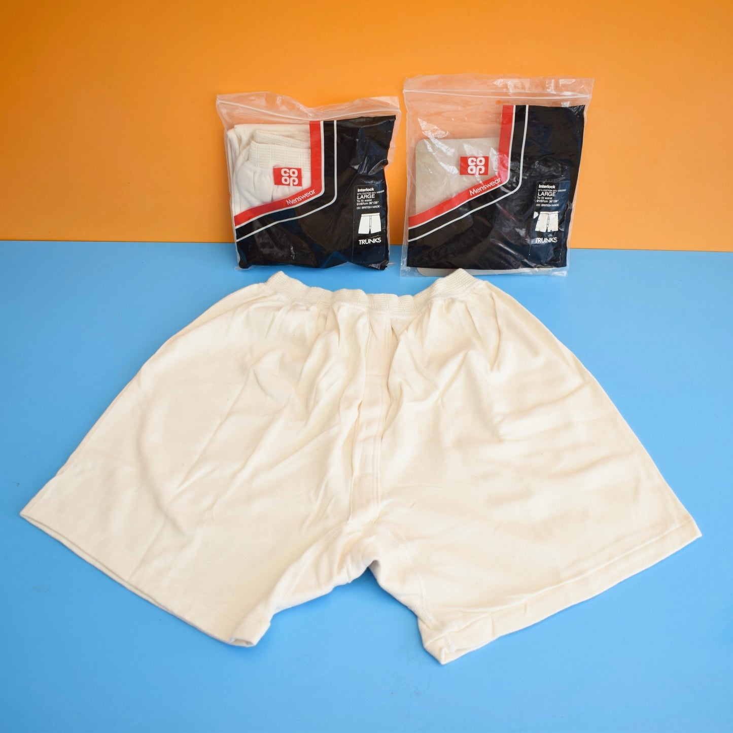 Vintage 1970s Pants / Trunks - Co-Op Menswear British Made x2 Packs by Vintage