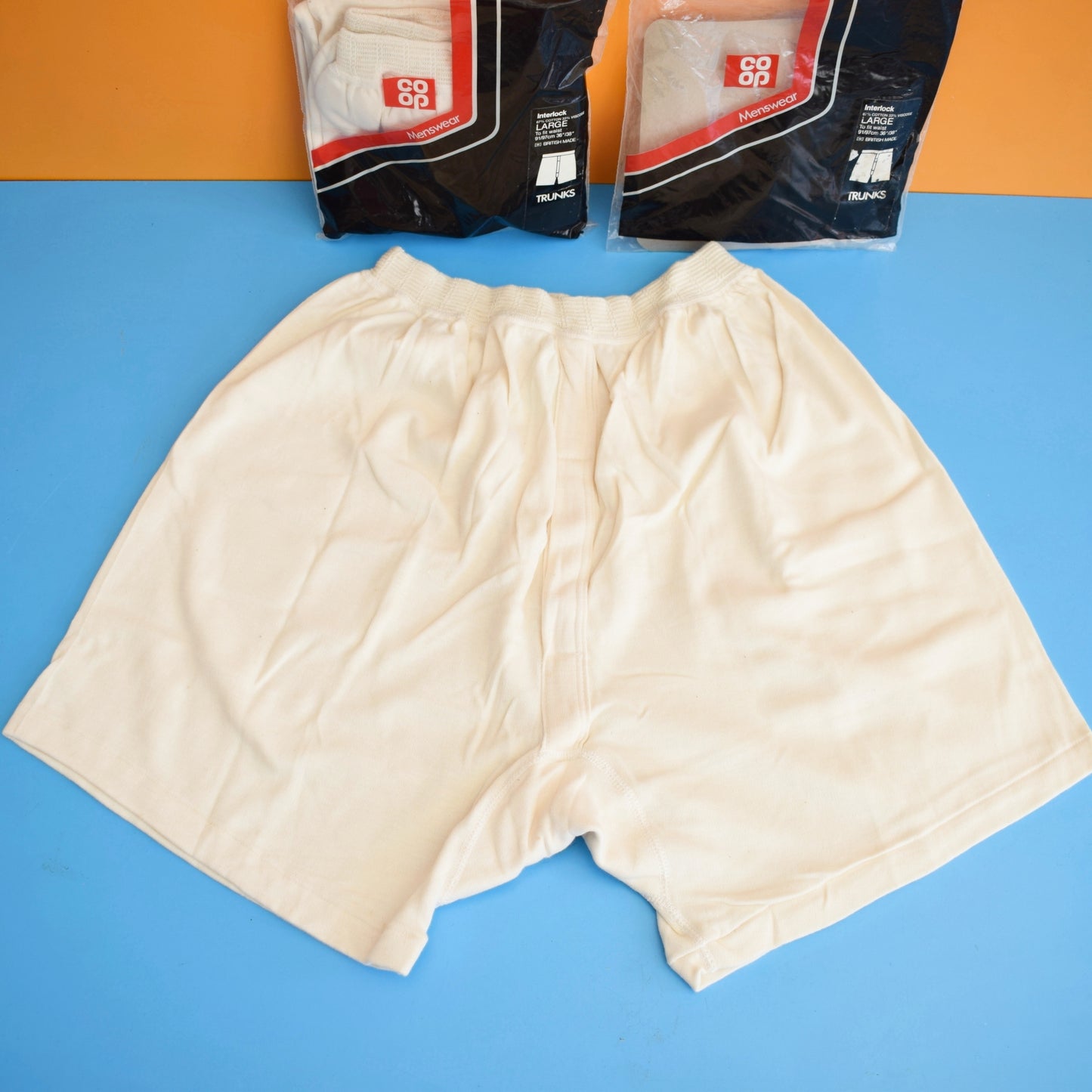 Vintage 1970s Pants / Trunks - Co-Op Menswear British Made x2 Packs by Vintage