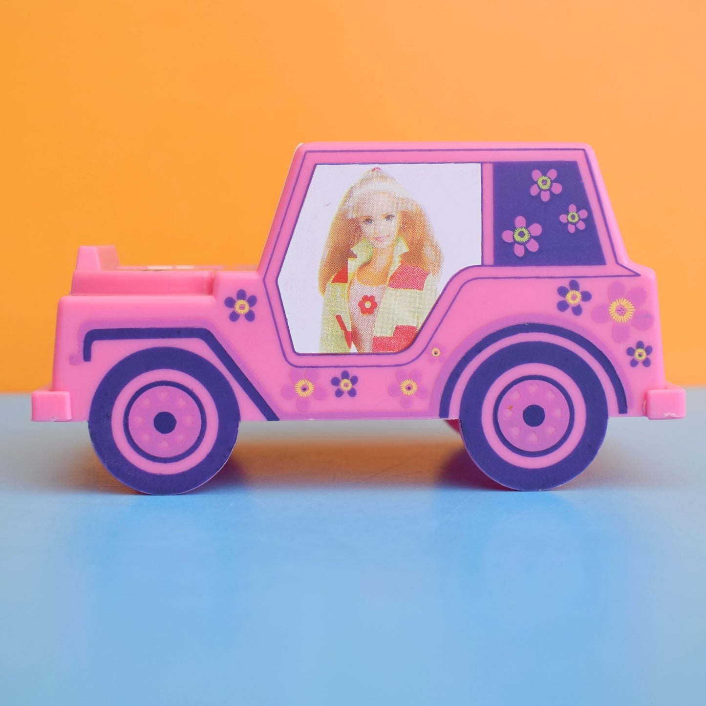 Vintage 1990s Plastic Car Egg Cups - Barbie - Pink Jeep - Unused