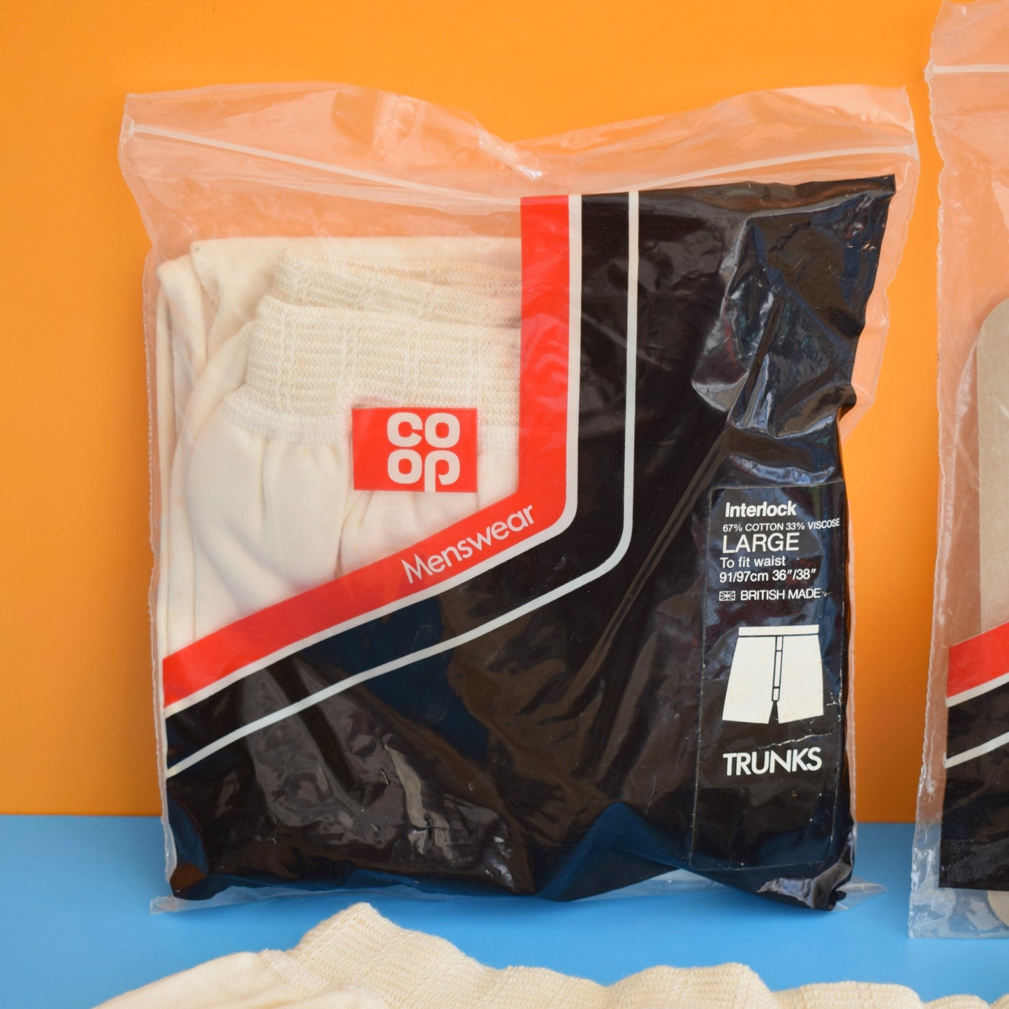 Vintage 1970s Pants / Trunks - Co-Op Menswear British Made x2 Packs by Vintage