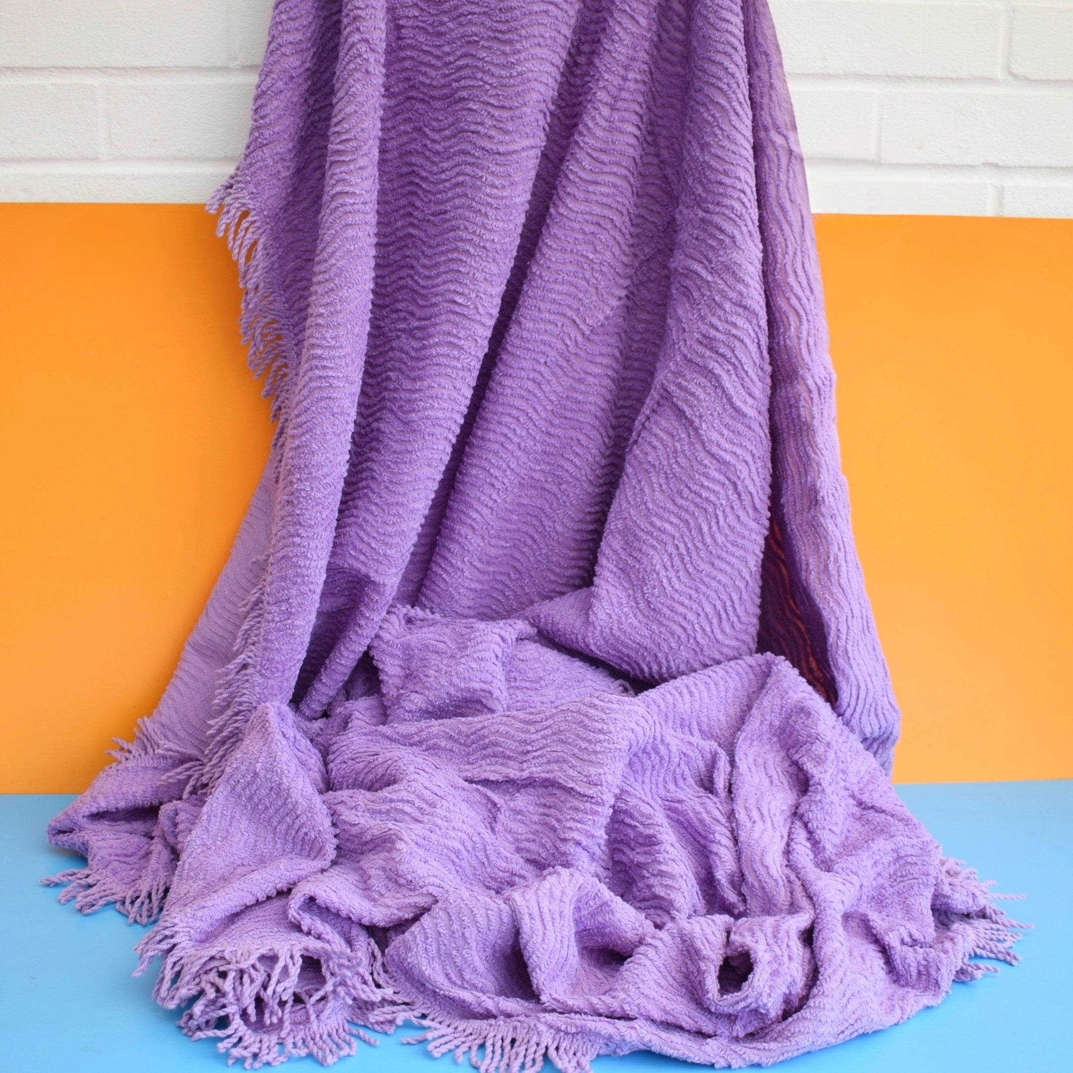 Diamond Center Blanket 1980年代購入 Vintage Vintage 1960s Purple Candlewick Double Bed Cover – Pineapple Retro