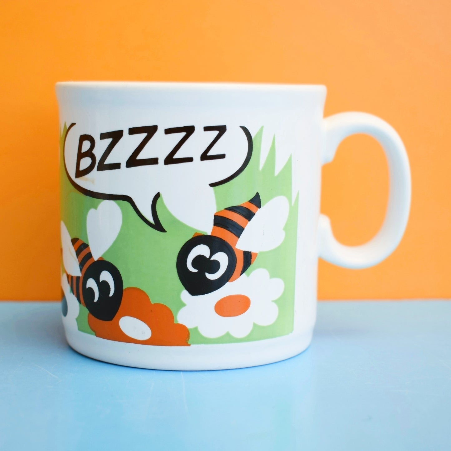 Vintage 1970s Kids Mugs - Kitsch - Toadstools, Bee & Cows