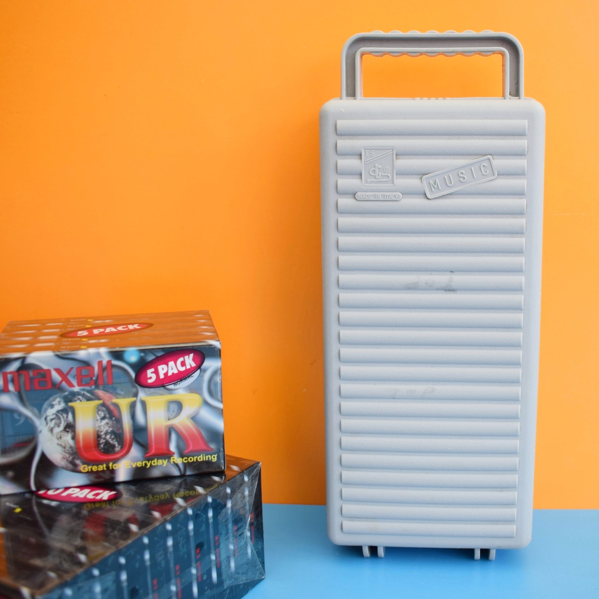 Vintage 1980s Casette Storage & 1990s Unused Cassette Tapes by Vintage