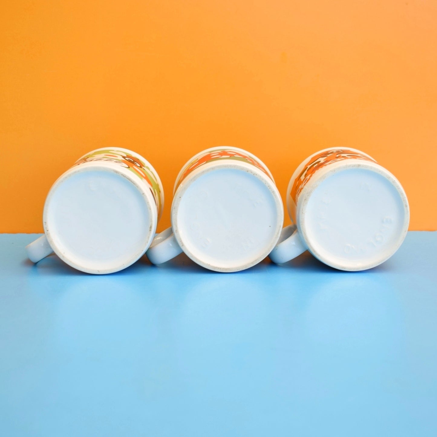 Vintage 1970s Kids Mugs - Kitsch - Toadstools, Bee & Cows