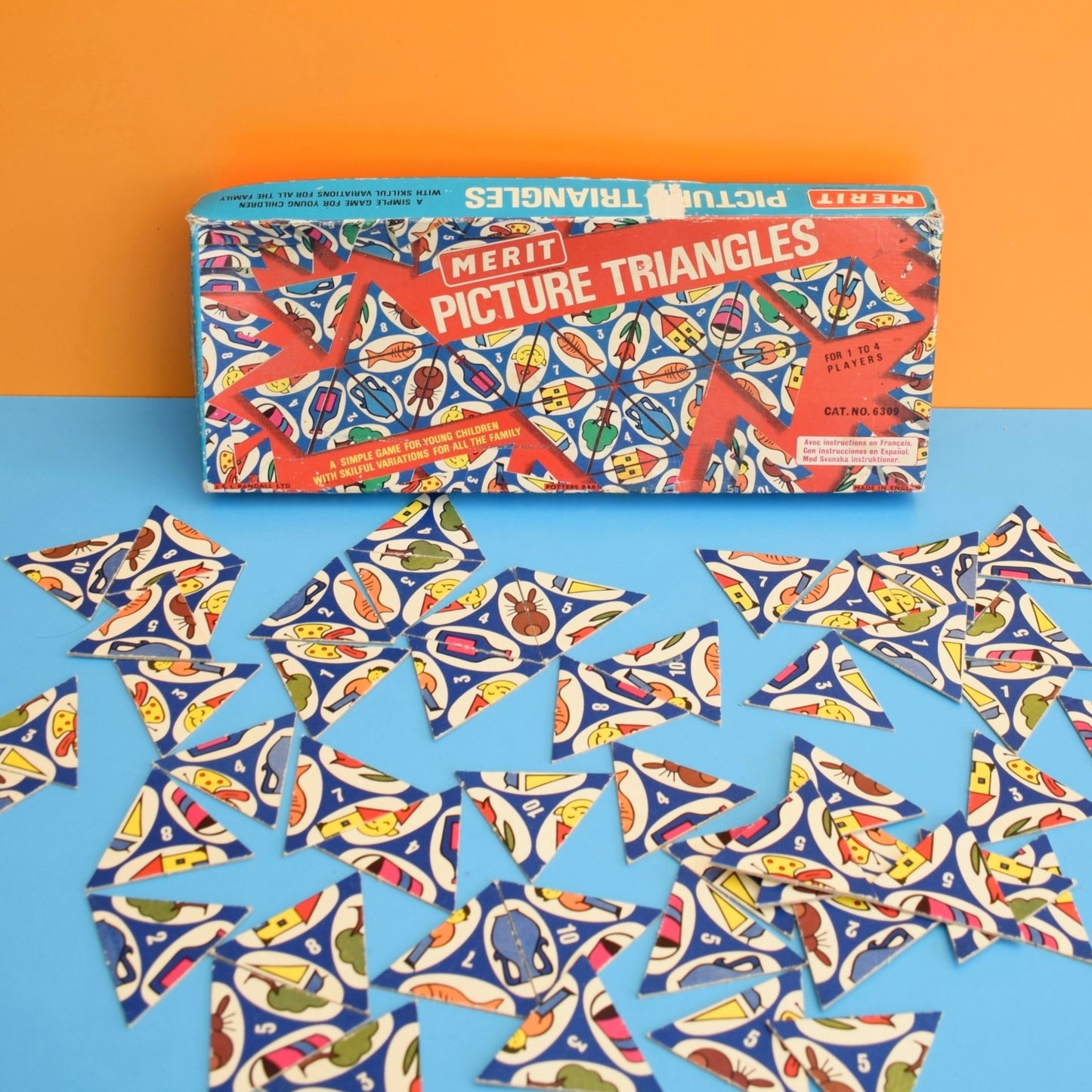 Vintage 1960s Merit Puzzle Triangles Game