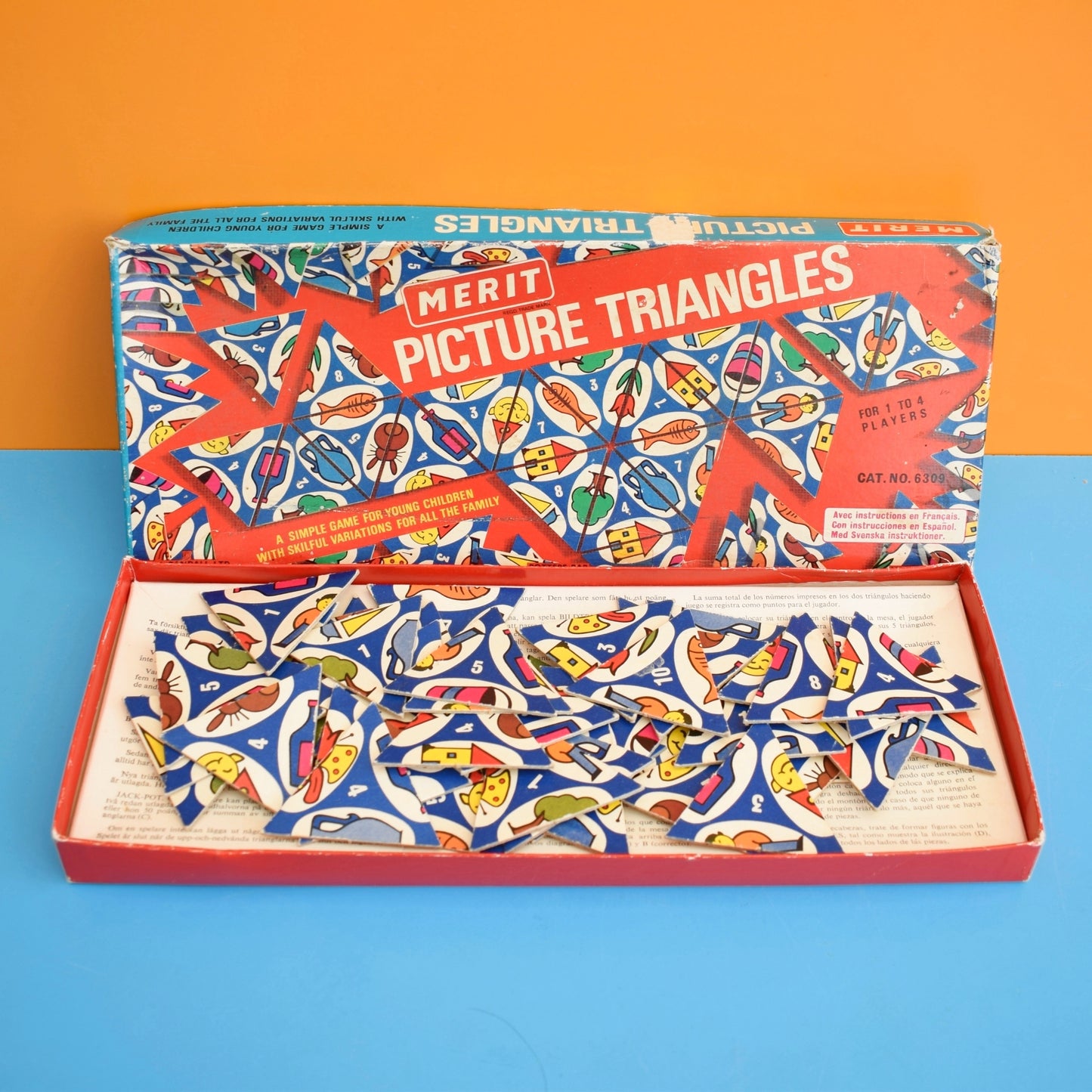 Vintage 1960s Merit Puzzle Triangles Game
