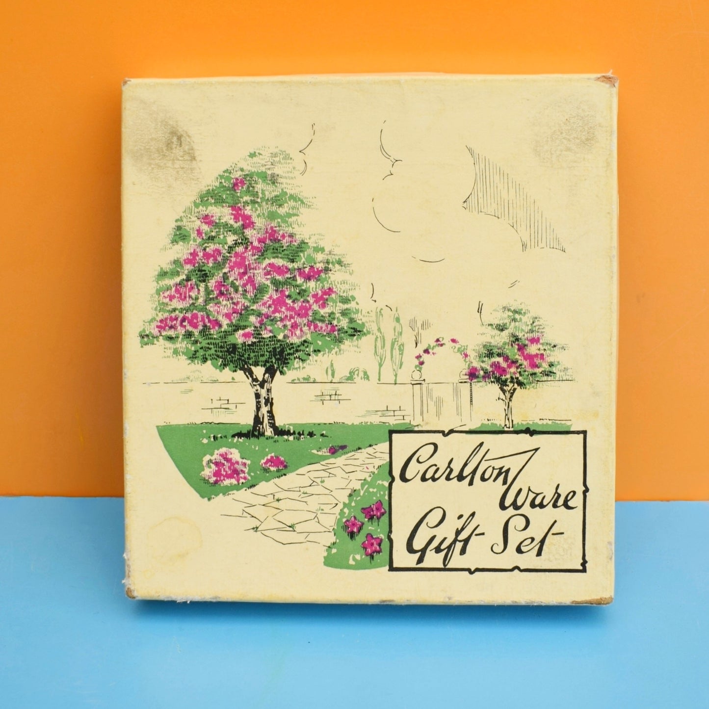 Vintage 1940s Carlton Ware Raspberry Dish & Knife - Boxed