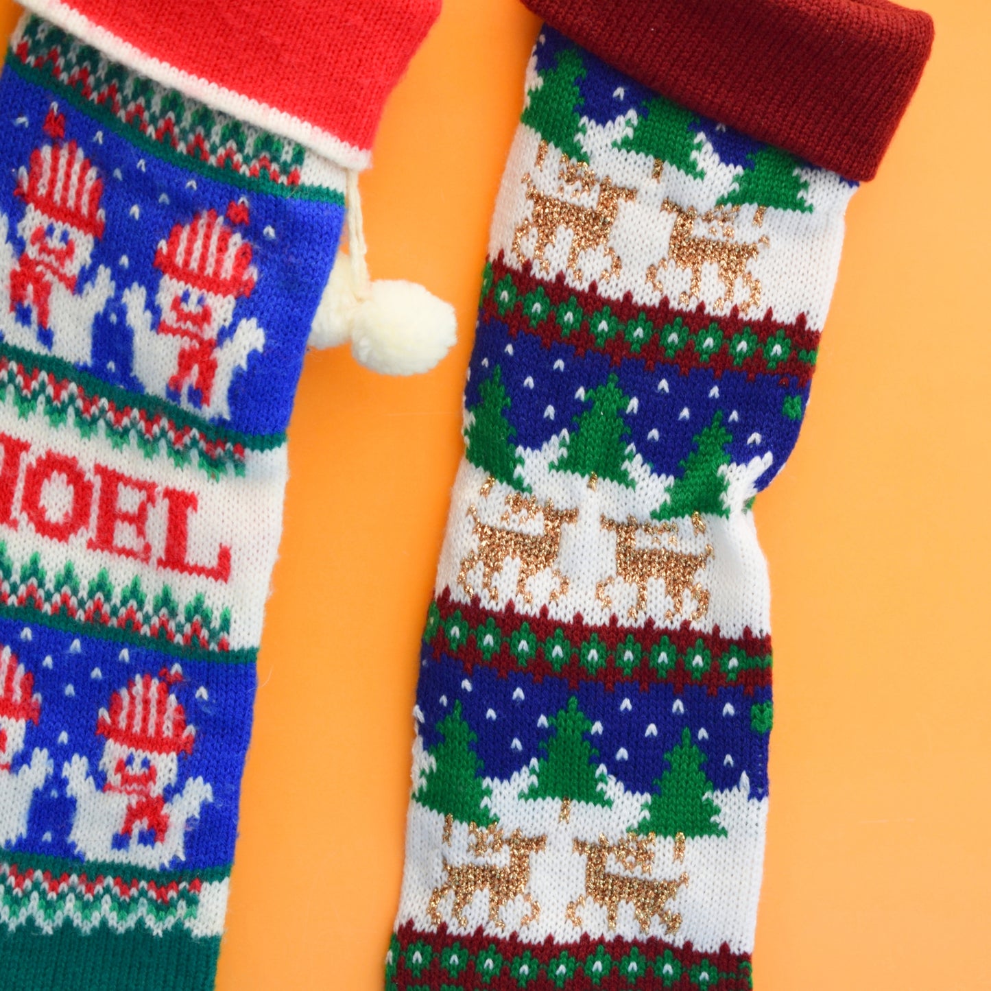 Vintage 1980s Knitted Christmas Stockings - Various by Vintage