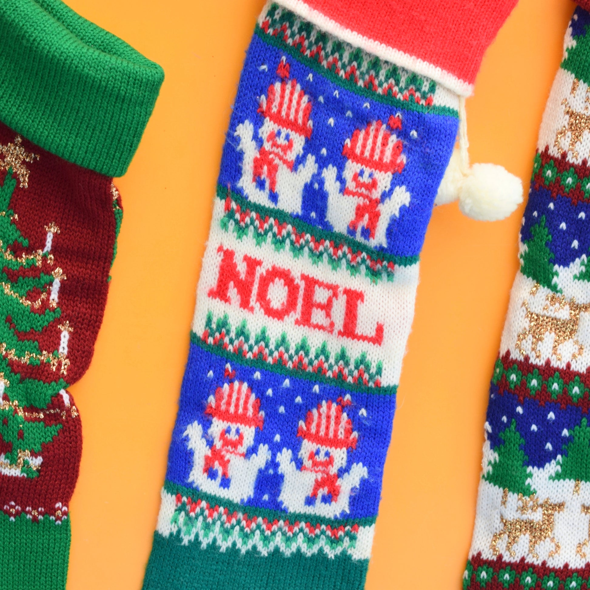 Vintage 1980s Knitted Christmas Stockings - Various by Vintage