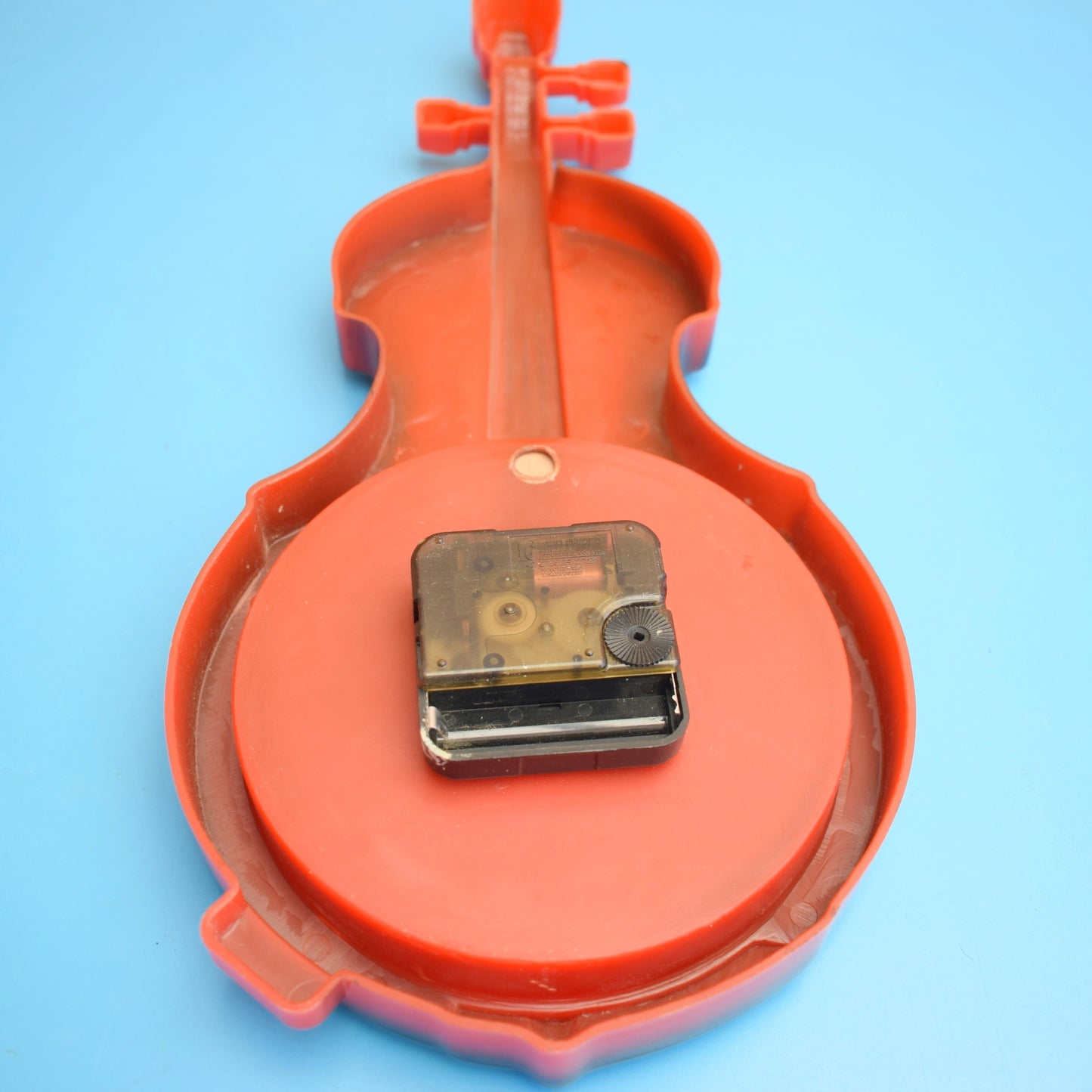 Vintage 1960s Kitsch Wall mounted Plastic Clock - Violin