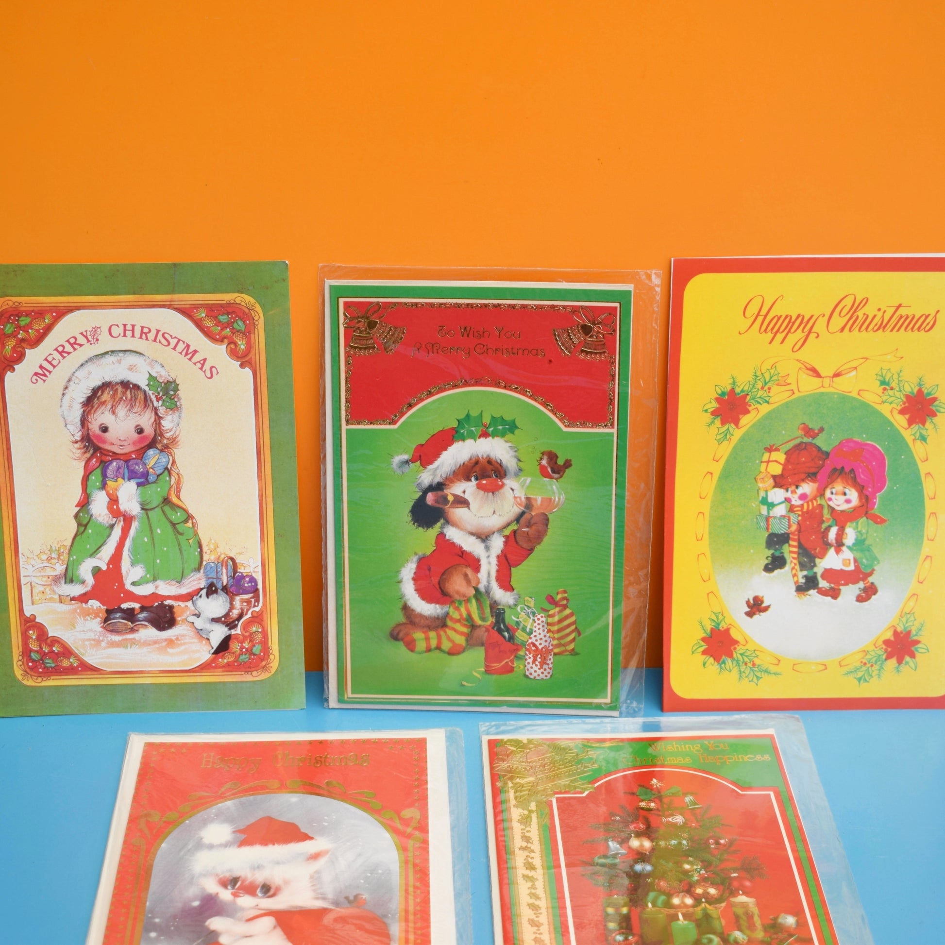 Vintage 1980s Unused Christmas Greeting Cards - Mixed x7 by Pineapple Retro