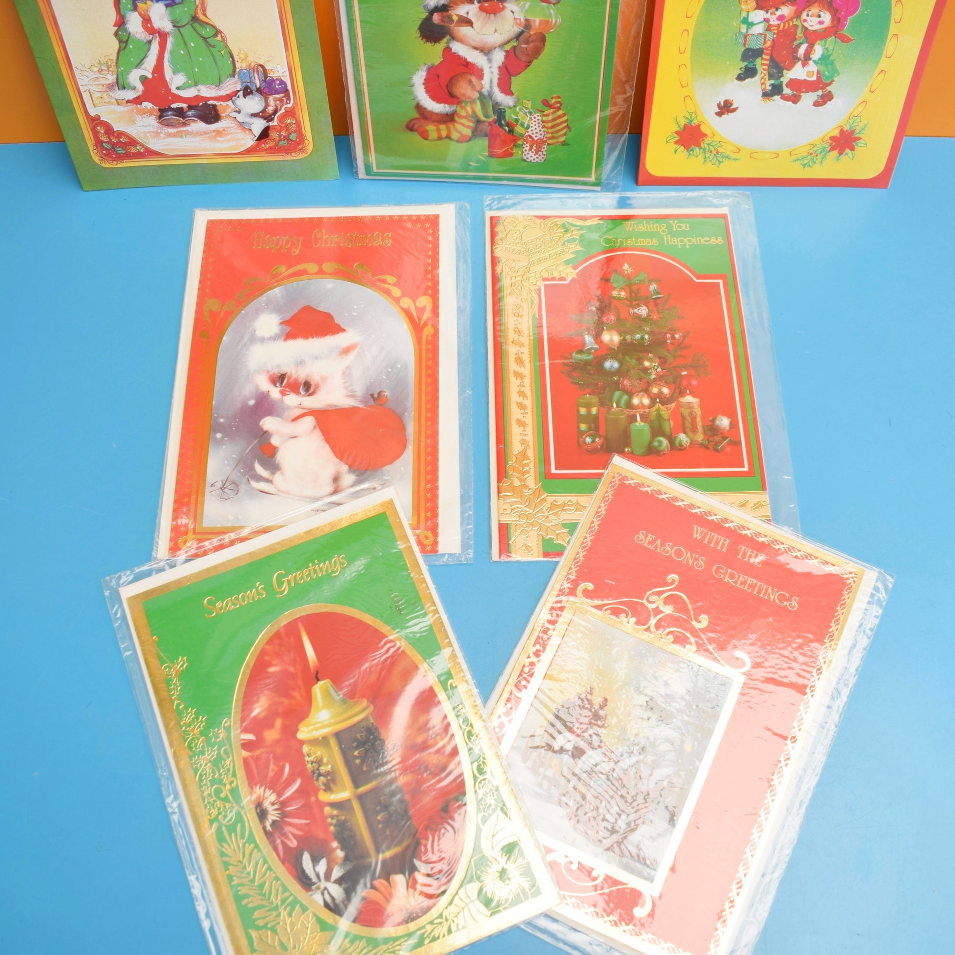 Vintage 1980s Unused Christmas Greeting Cards - Mixed x7 by Pineapple Retro