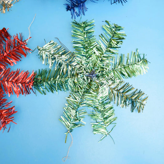 Vintage 1960s Tinsel Christmas Star Toppers / Decorations by Pineapple Retro