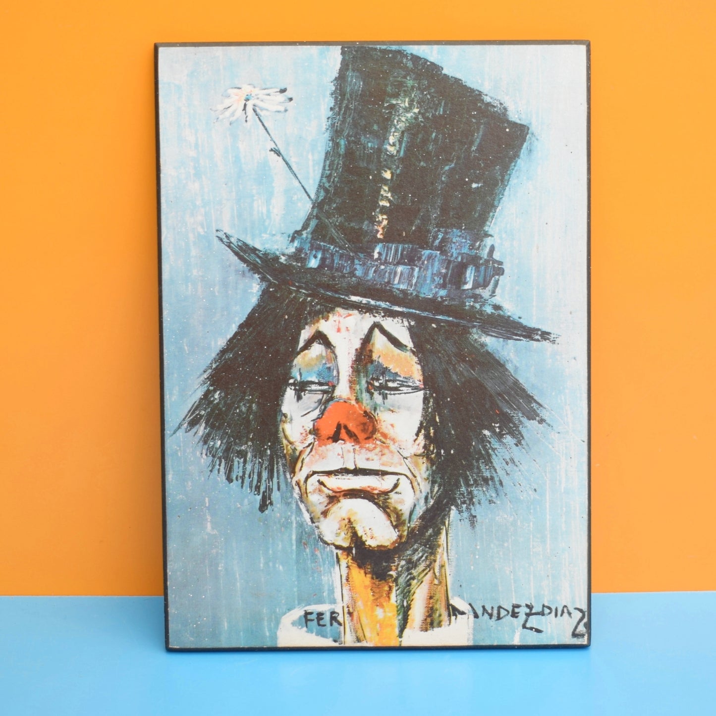 Vintage 1970s Clown au Chapeau (Clown with Hat) - Rosy Fernández-Díaz - Spanish by Vintage