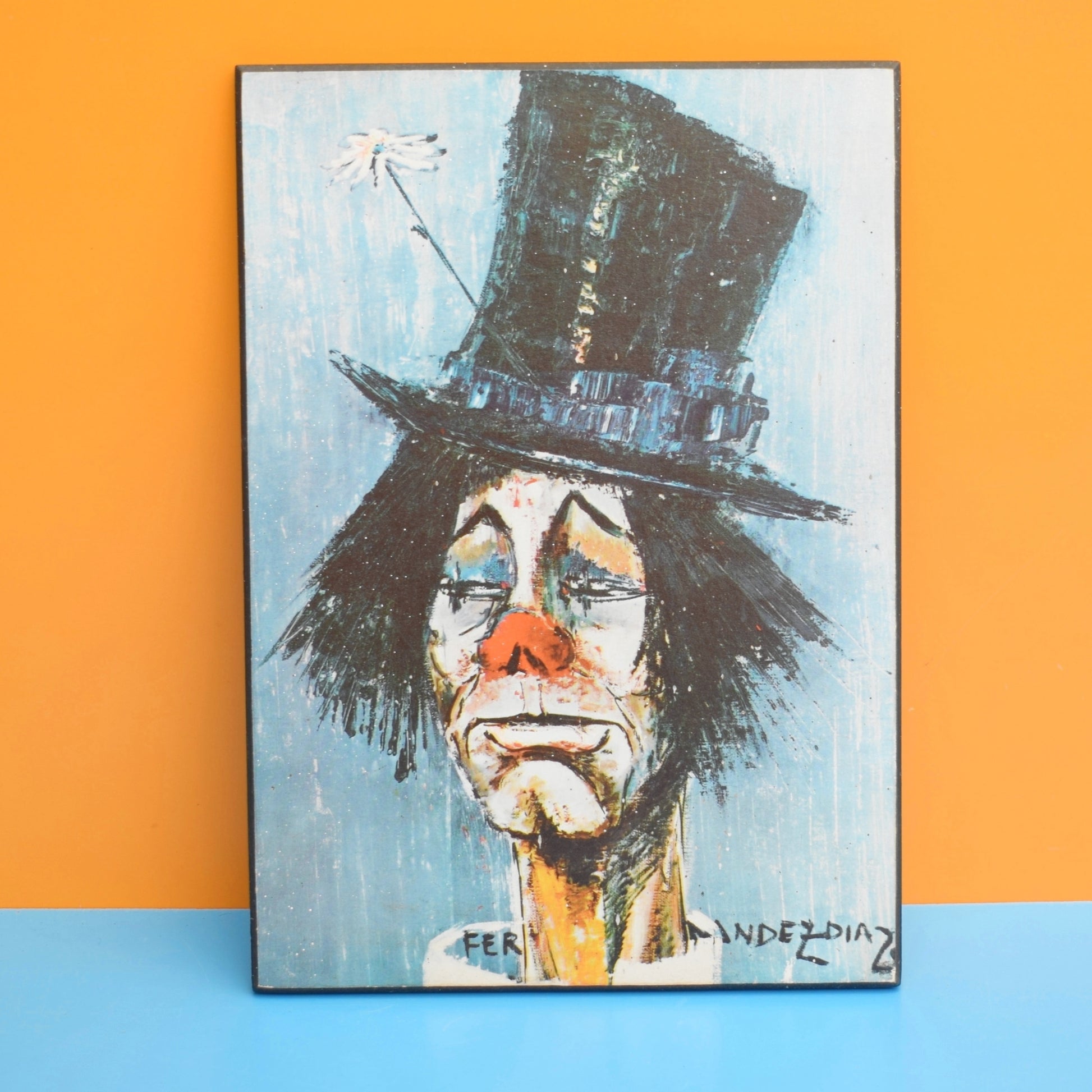 Vintage 1970s Clown au Chapeau (Clown with Hat) - Rosy Fernández-Díaz - Spanish by Vintage