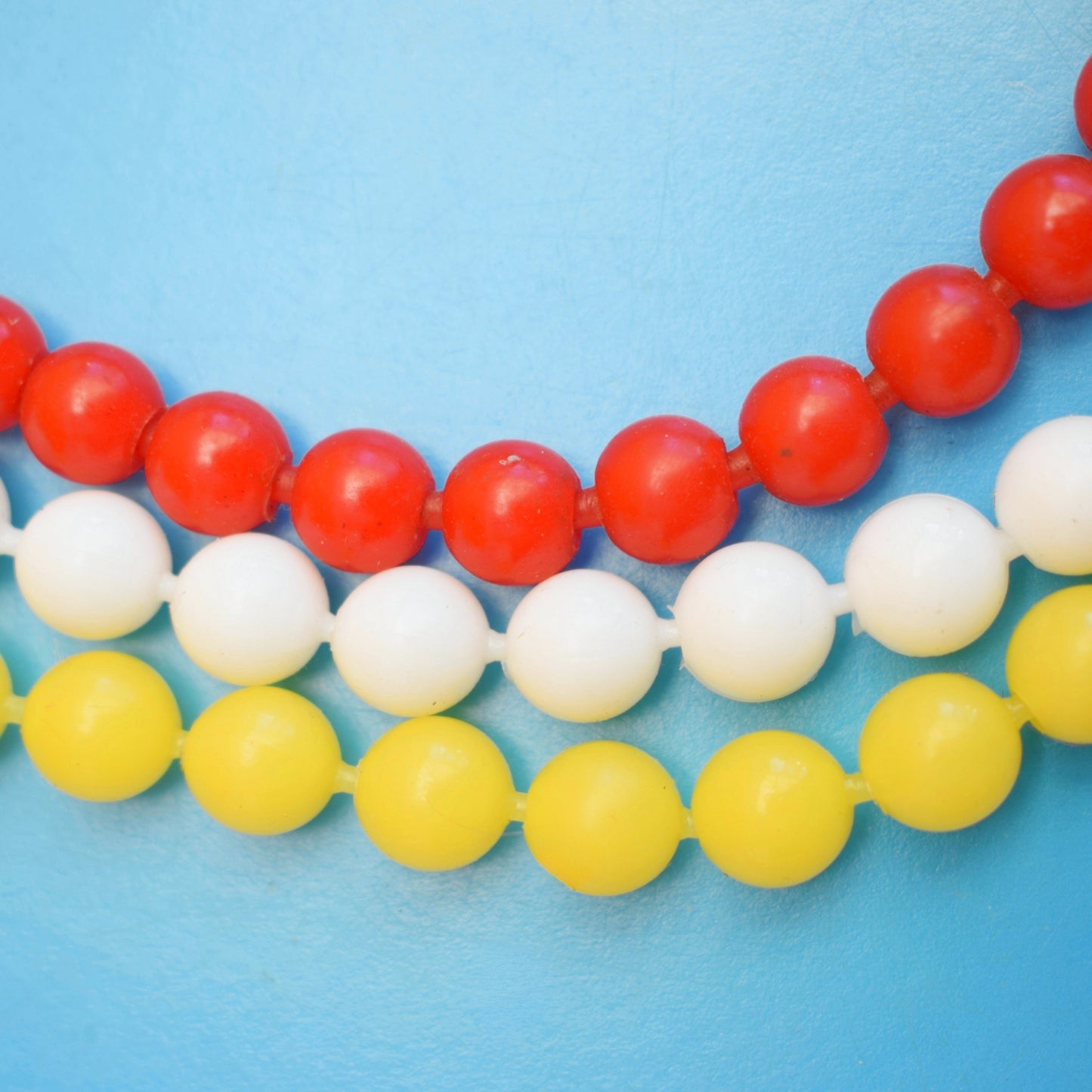 Vintage 1960s Necklaces / Pop Beads - Red, Yellow, Blue, Pink & White by Pineapple Retro