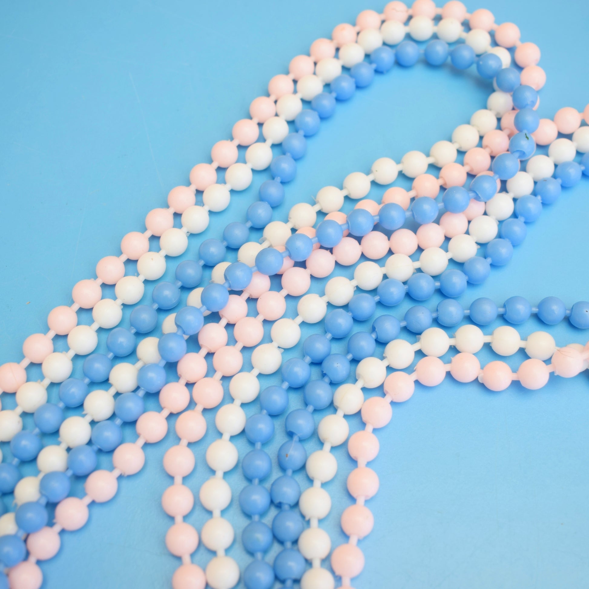 Vintage 1960s Necklaces / Pop Beads - Red, Yellow, Blue, Pink & White by Pineapple Retro