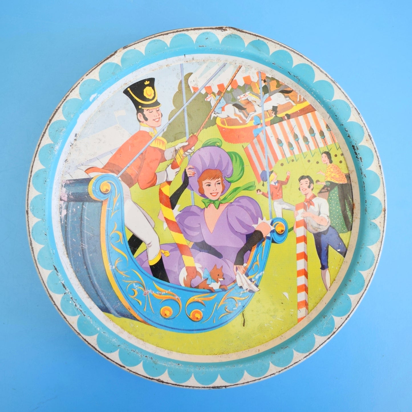 Vintage 1960s Quality Street Chocolate Tin -Swing Boat Design - Larger by Pineapple Retro