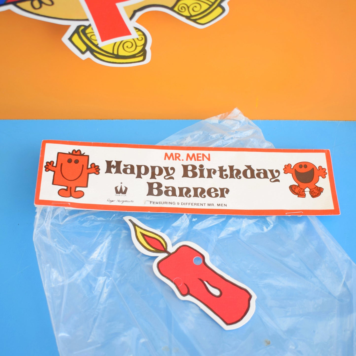 Vintage 1970s Mr Men Happy Birthday Banner by Pineapple Retro