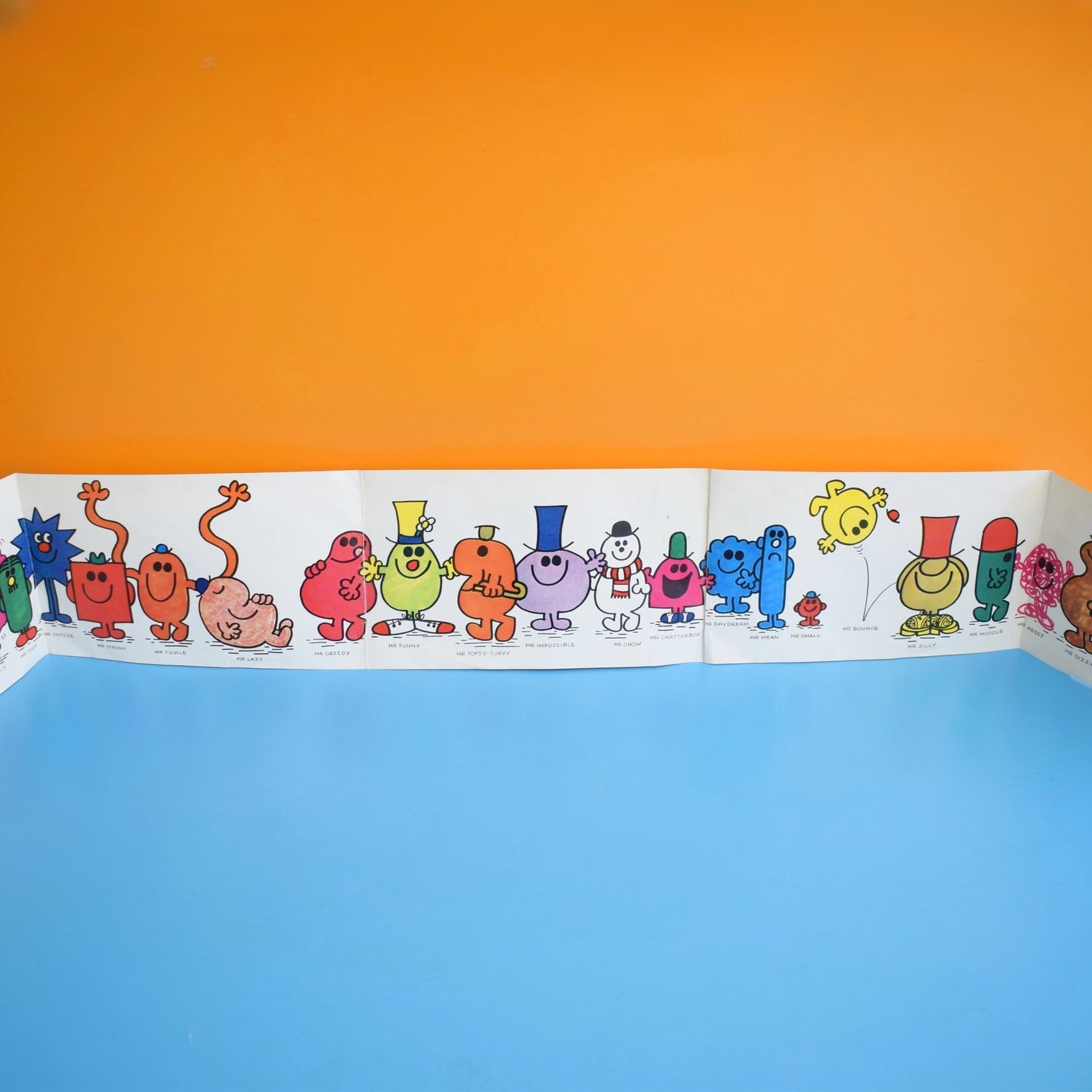 Vintage 1970s Mr Men Wall Frieze by Pineapple Retro