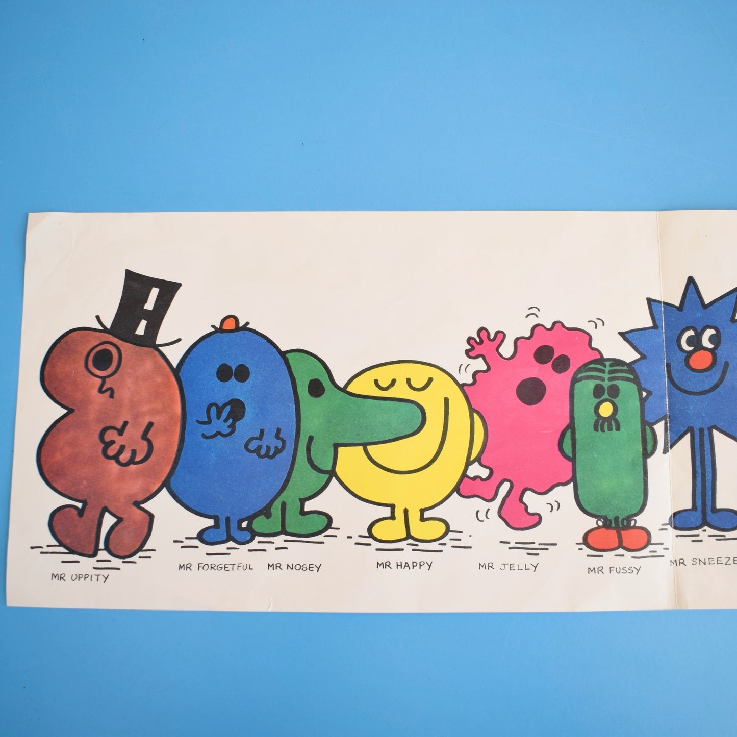 Vintage 1970s Mr Men Wall Frieze by Pineapple Retro