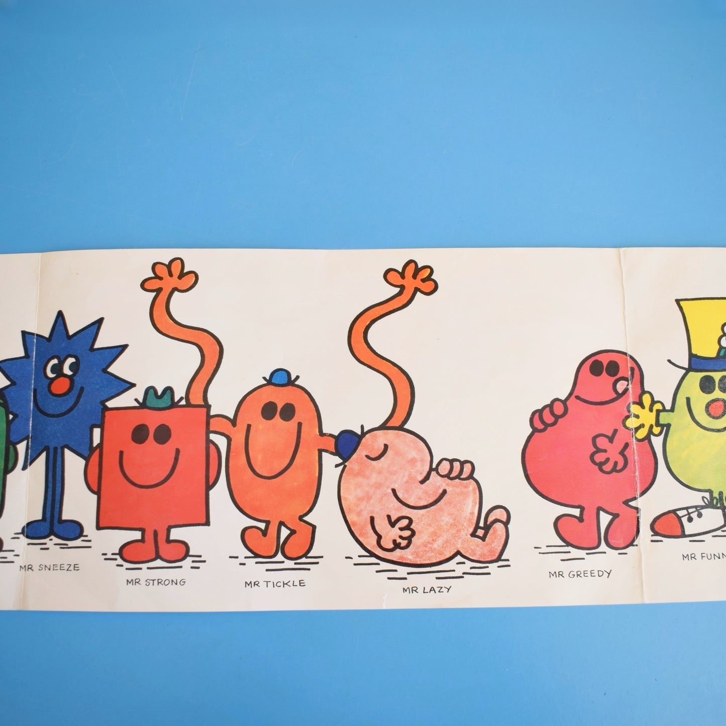 Vintage 1970s Mr Men Wall Frieze by Pineapple Retro