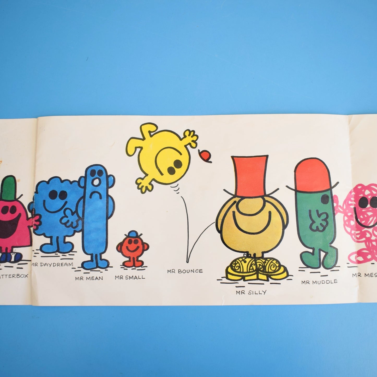 Vintage 1970s Mr Men Wall Frieze by Pineapple Retro