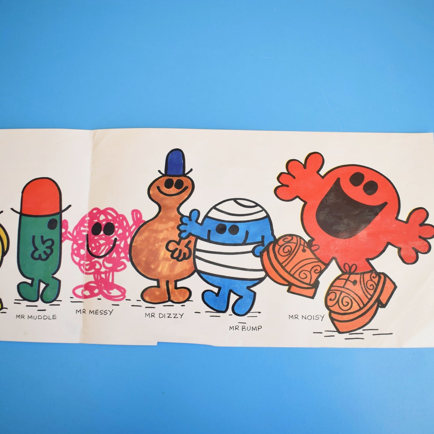 Vintage 1970s Mr Men Wall Frieze by Pineapple Retro