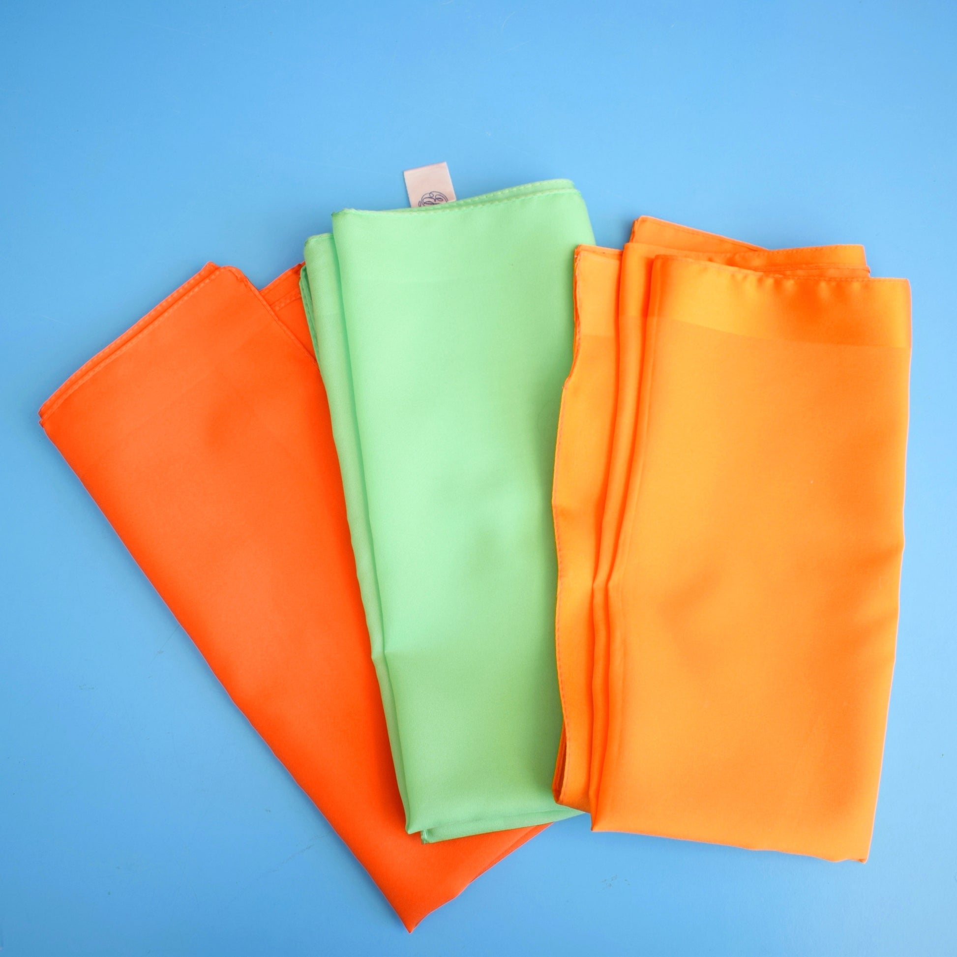 Vintage 1970s Scarves - Orange / Black, Green - Italian by Vintage