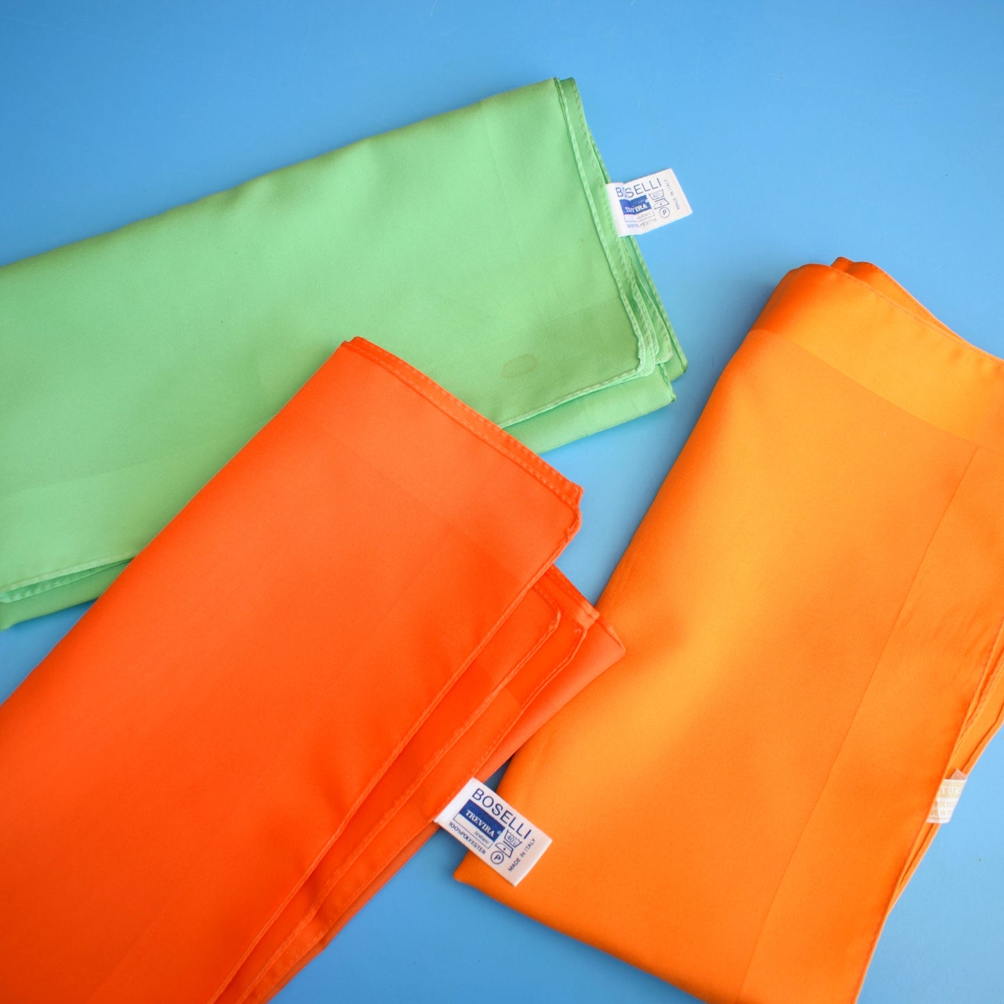Vintage 1970s Scarves - Orange / Black, Green - Italian by Vintage
