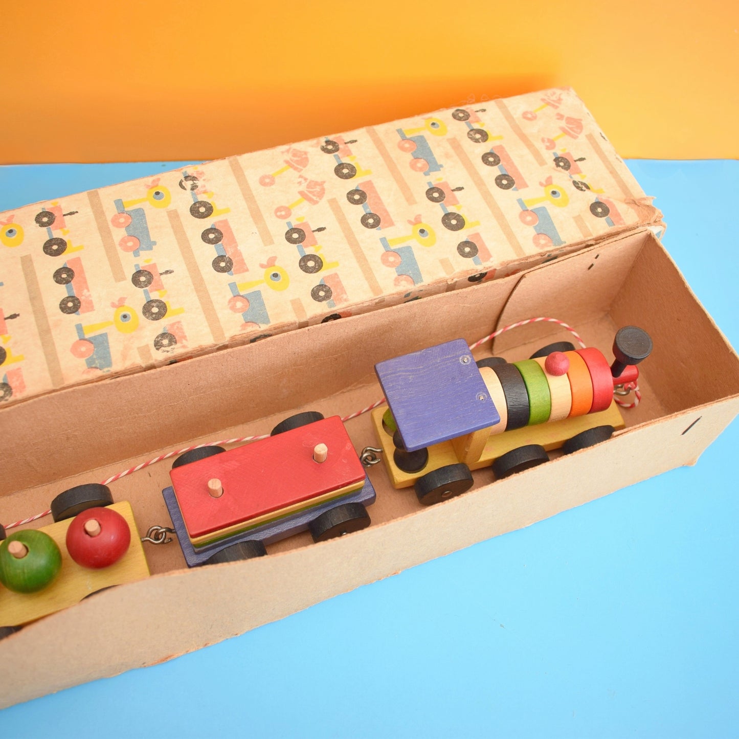 Vintage 1960s Wooden Train - Tofa- Boxed