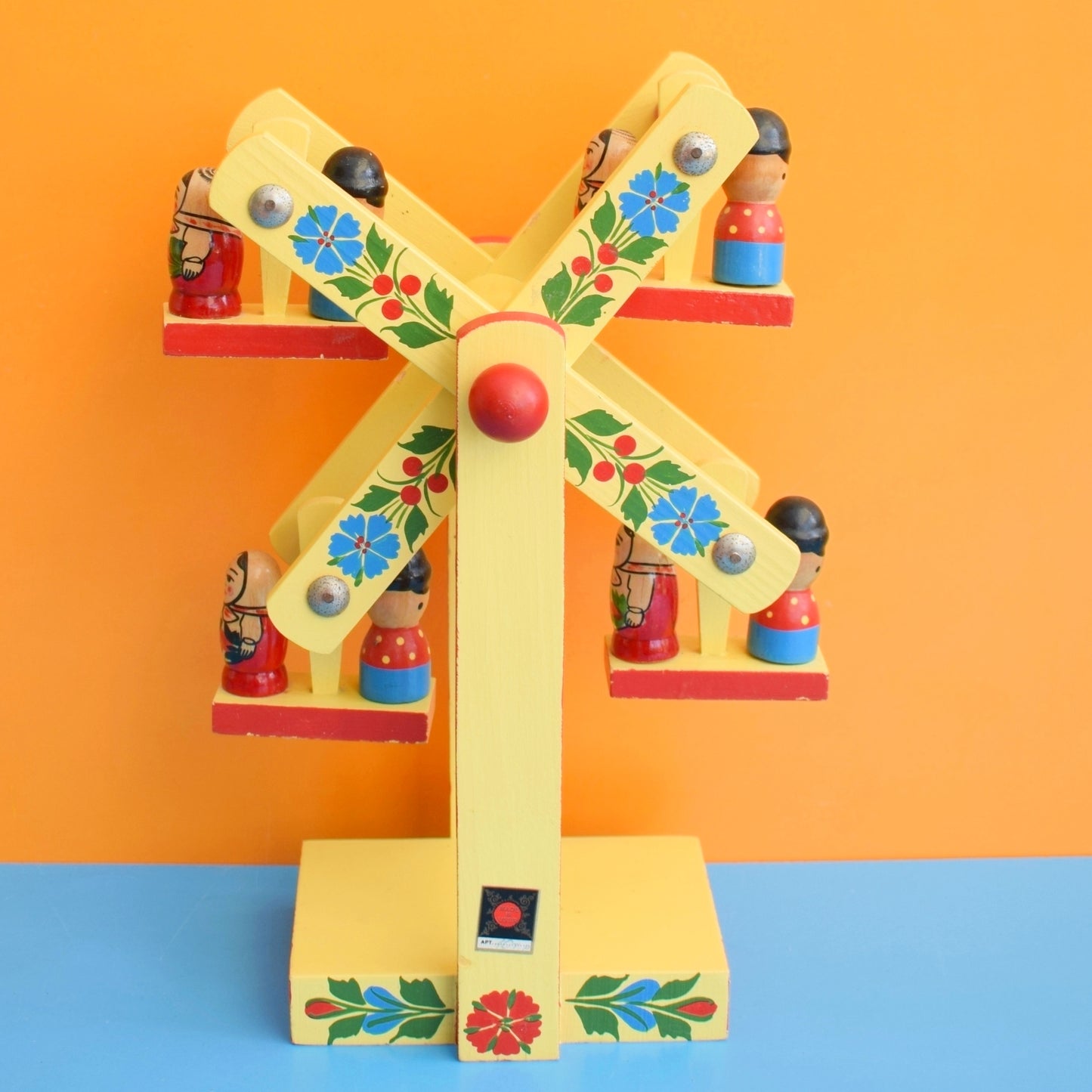 Vintage 1970s Wooden Carousel Toy - Russian by Pineapple Retro