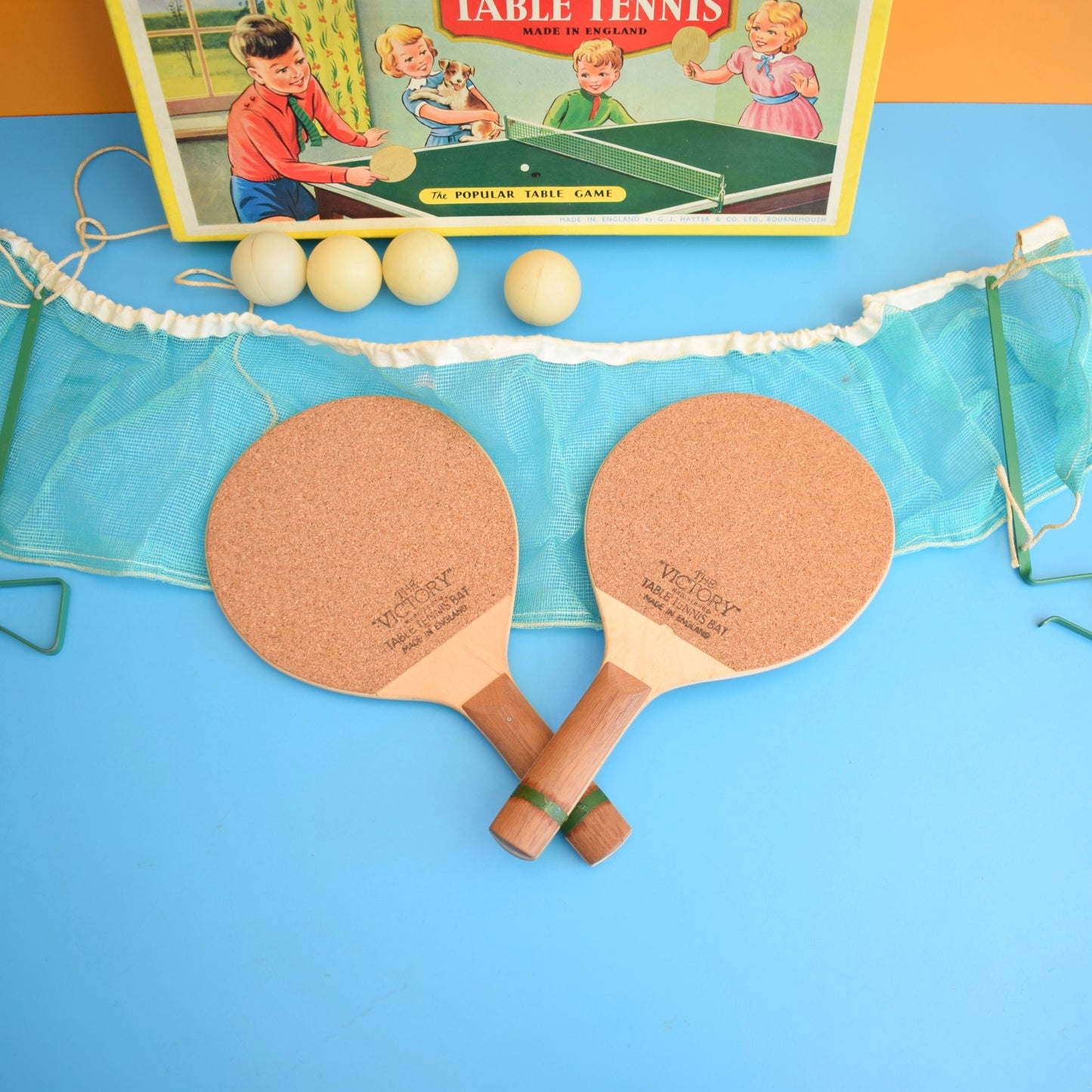 Vintage 1960s Table Tennis Set / Game