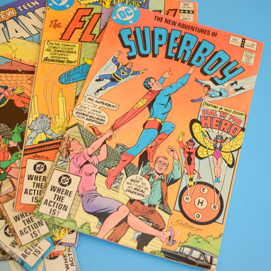 Vintage 1970s DC Comic Selection - Superman, Flash, Superboy x8 by Pineapple Retro
