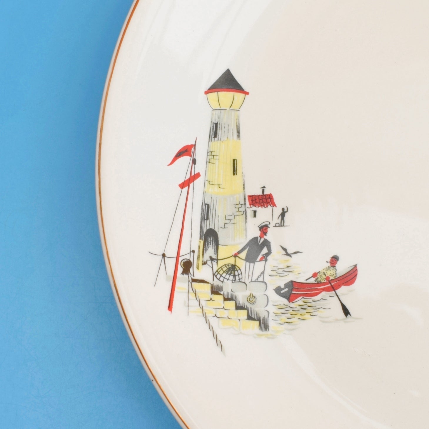 Vintage 1950s Kitsch Alfred Meakin Dinner Plates - St Ives by Vintage