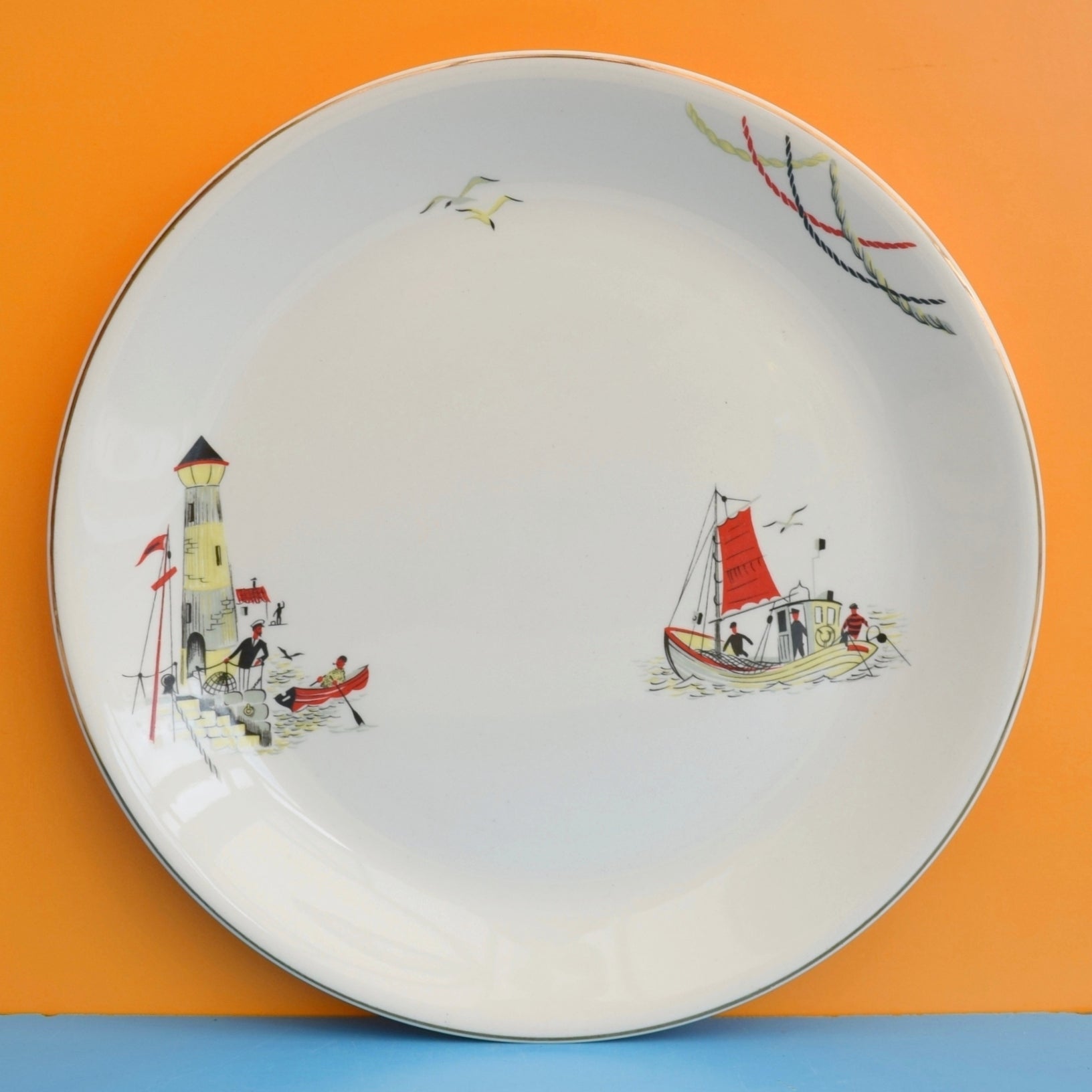 Vintage 1950s Kitsch Alfred Meakin Dinner Plates - St Ives by Vintage