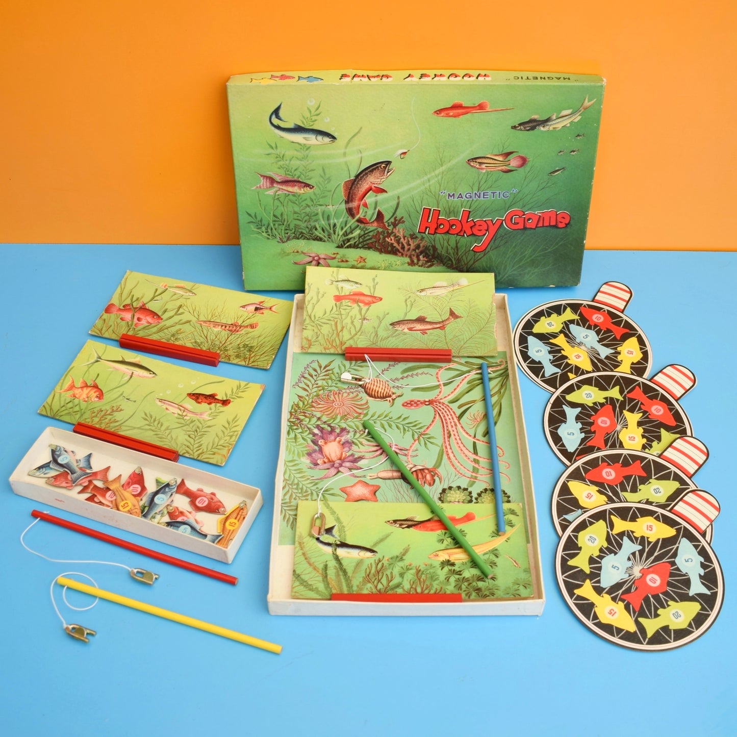Vintage 1960s Magnetic Fishing Game - Hookey Game by Pineapple Retro
