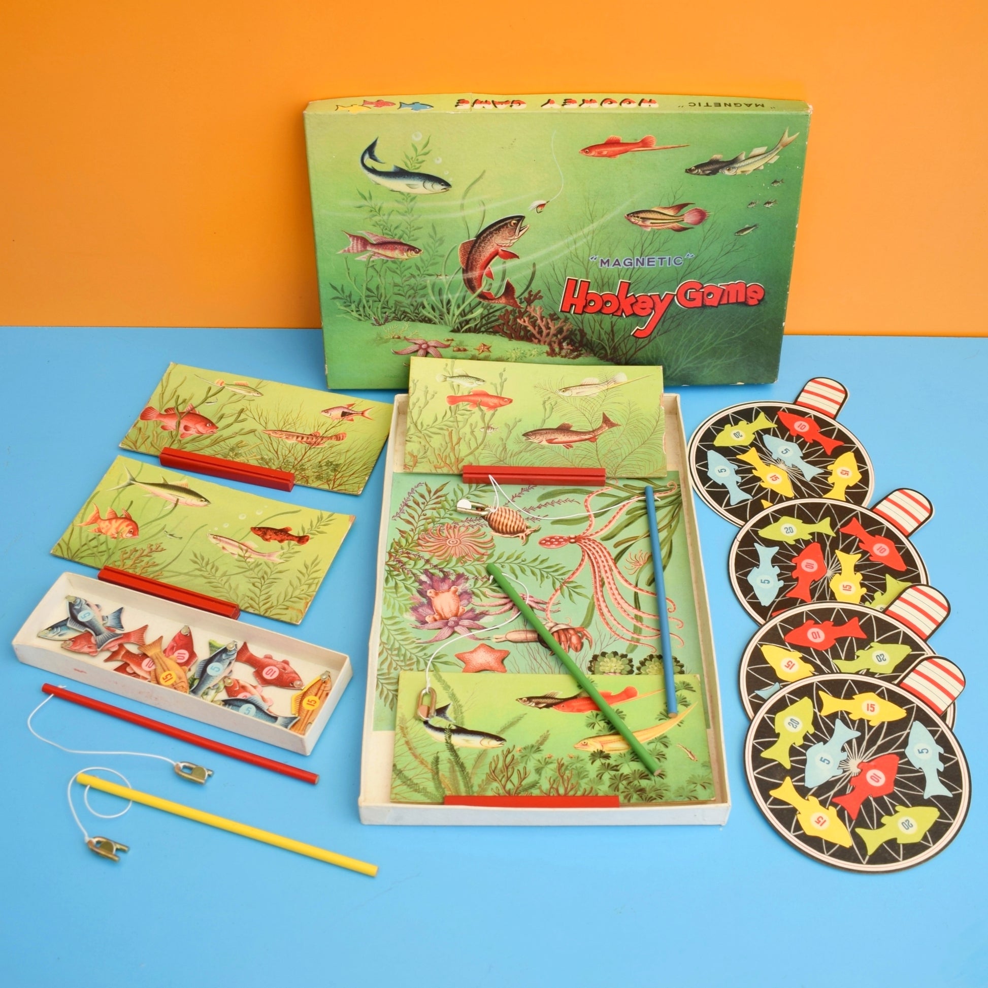 Vintage 1960s Magnetic Fishing Game - Hookey Game by Pineapple Retro