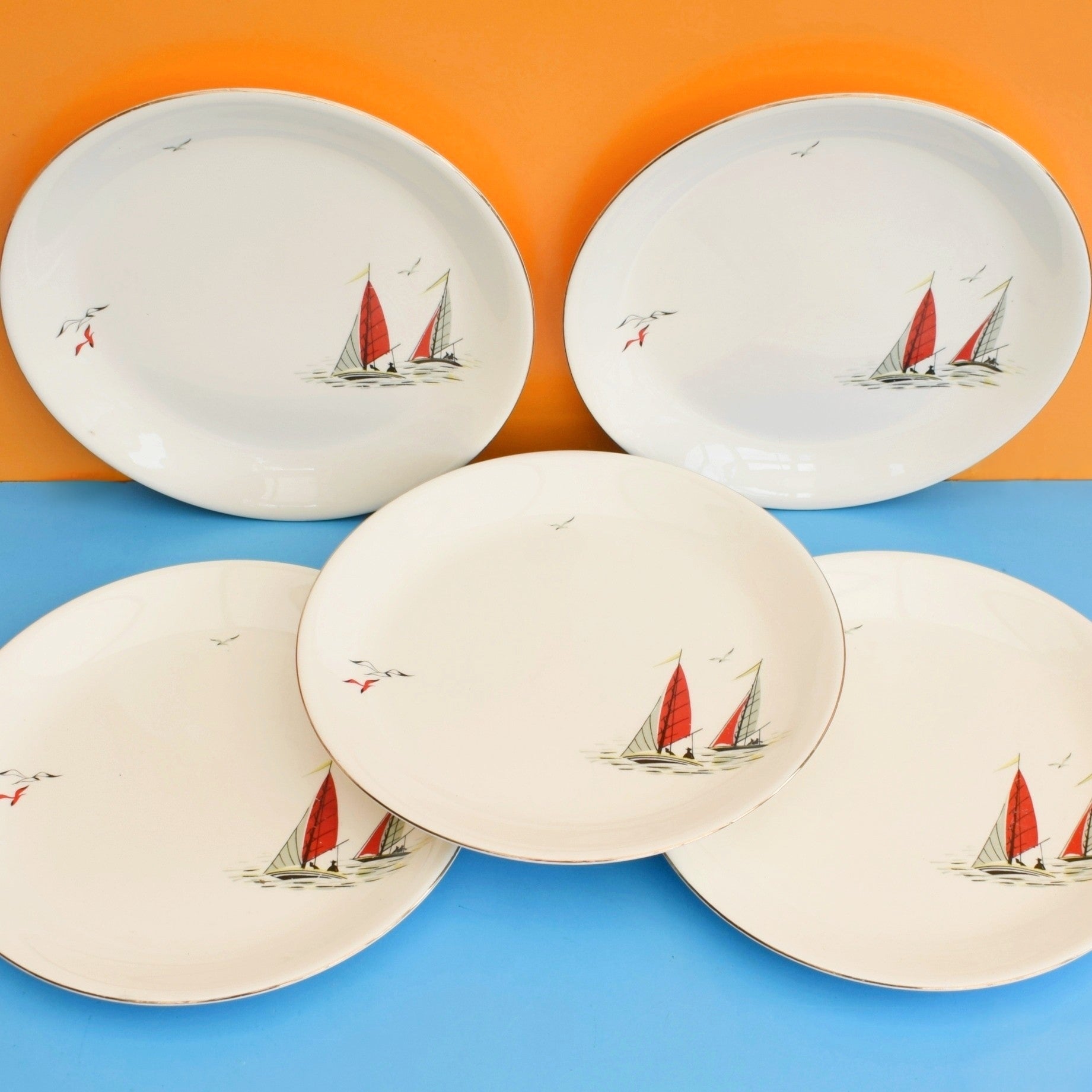 Vintage 1950s Kitsch Alfred Meakin - Red Sails by Vintage