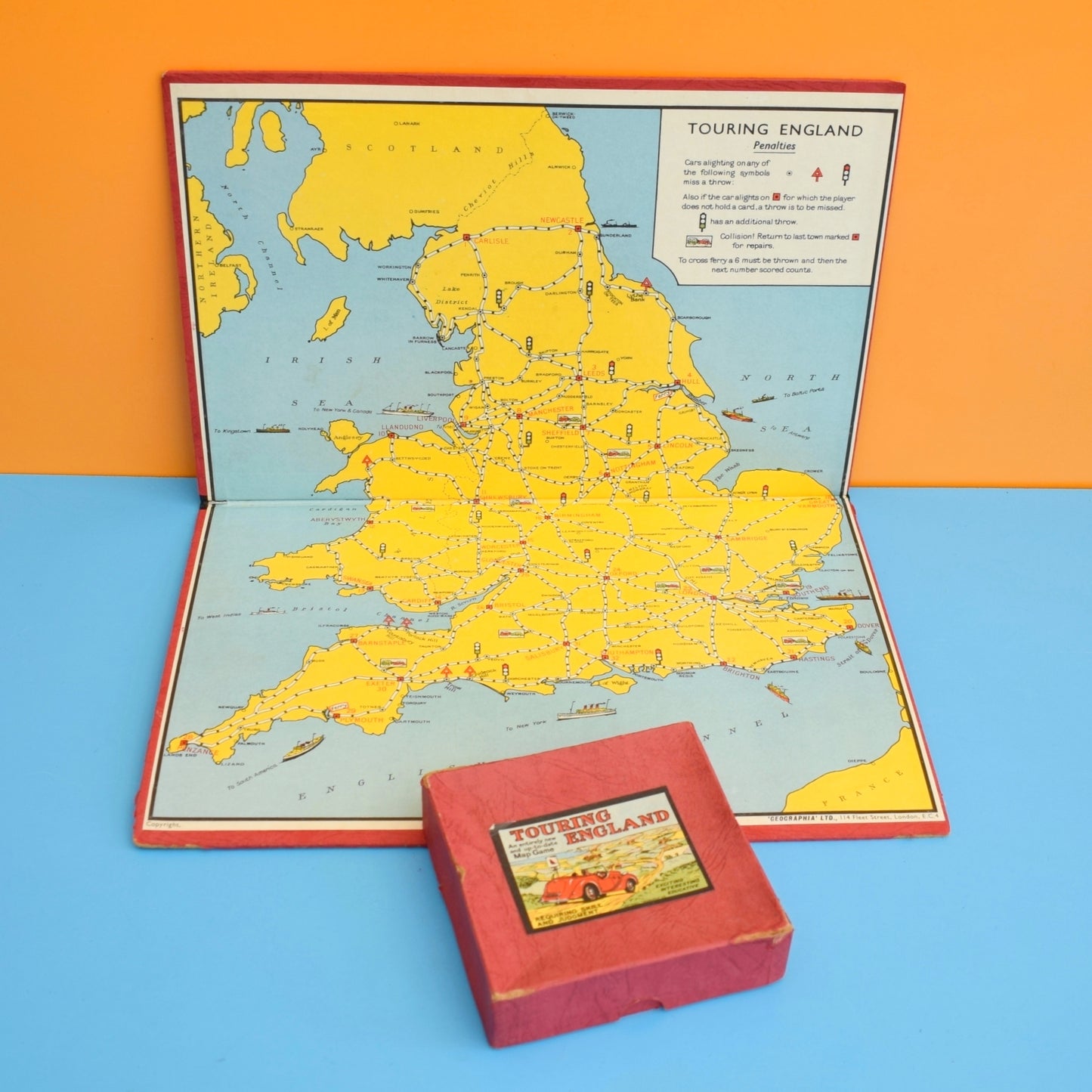 Vintage 1940s Touring England Motoring Game - Geographia Ltd by Pineapple Retro