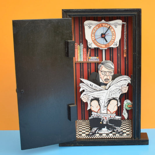 Vintage 1990s John Major Handmade Satirical Art / Clock Political