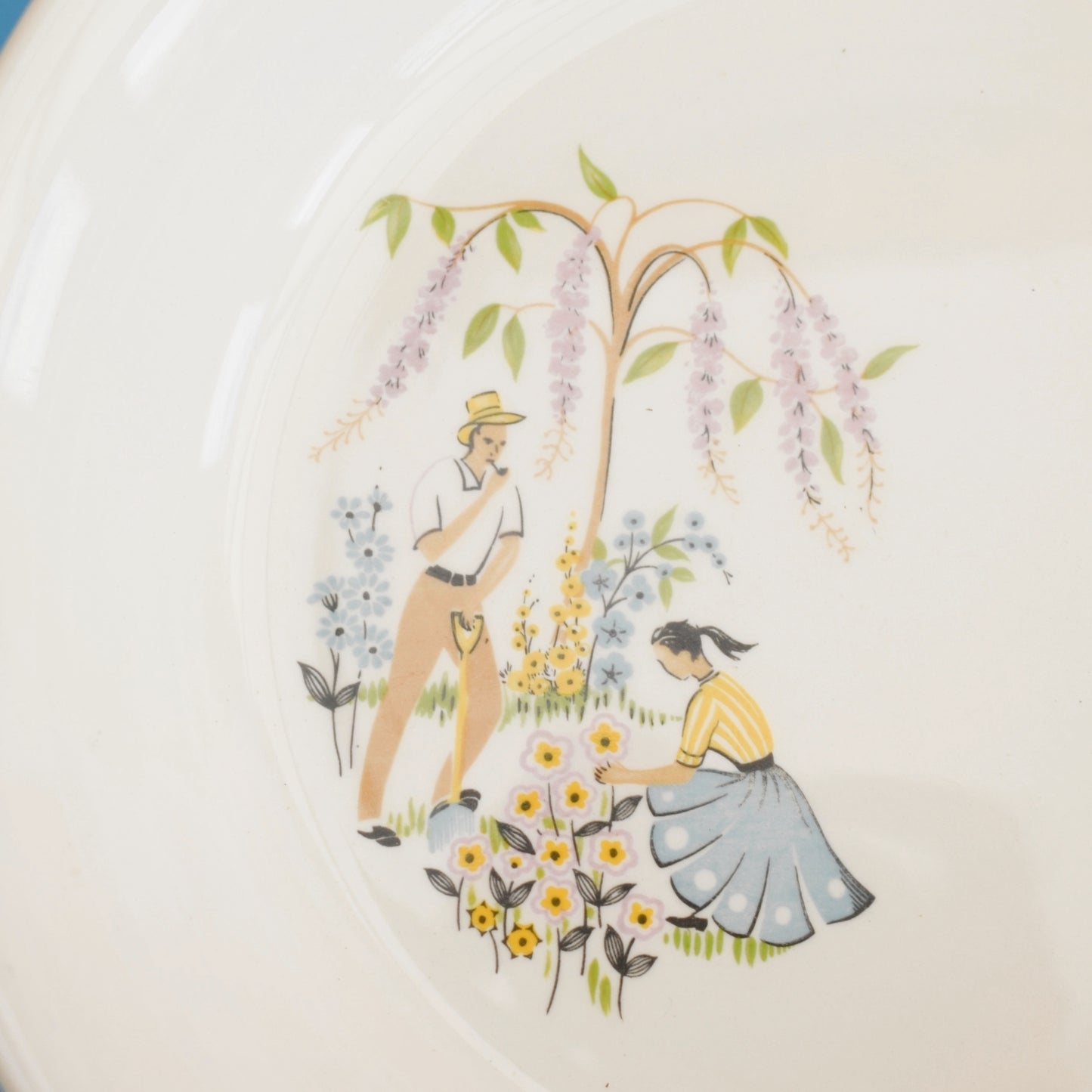 Vintage 1950s Beswick Green Fingers Pattern Soup Bowls x2 - Kitsch by Vintage