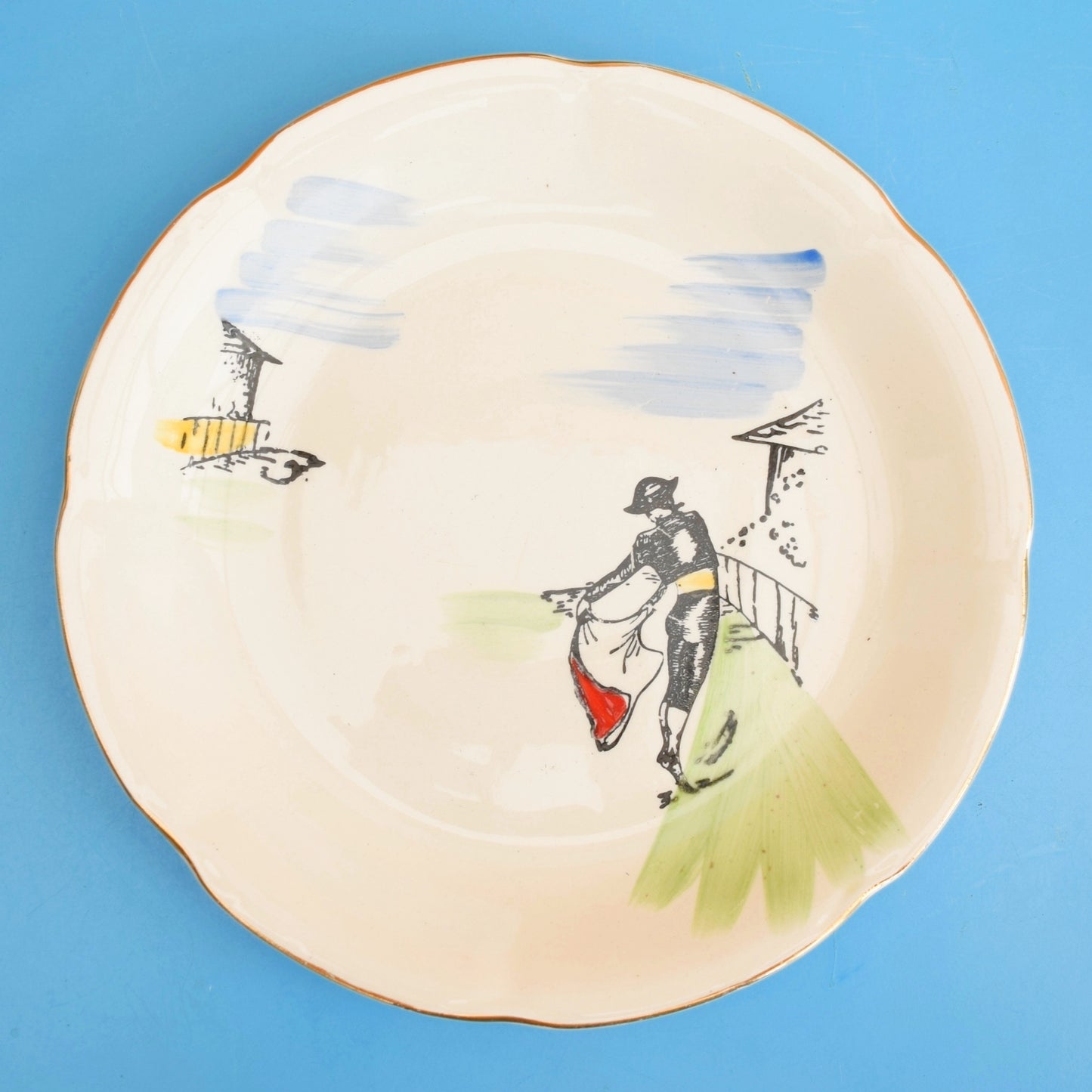 Vintage 1950s Kitsch Broadhurst Matador China Plates x2