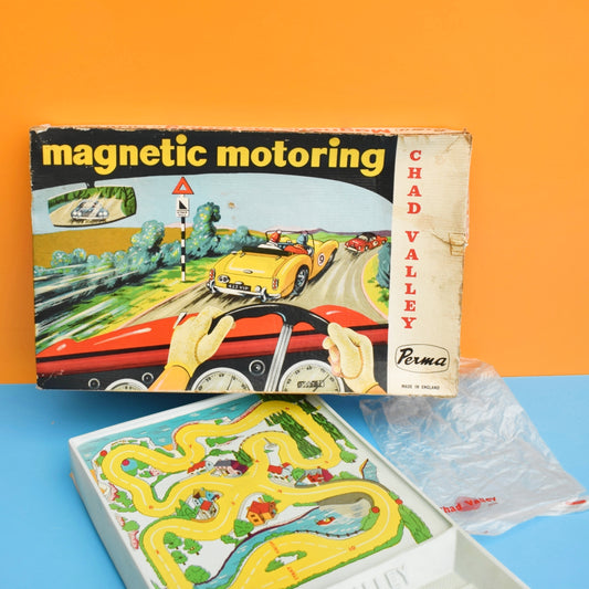 Vintage 1960s Magnetic Motoring Game - Chad Valley -Boxed
